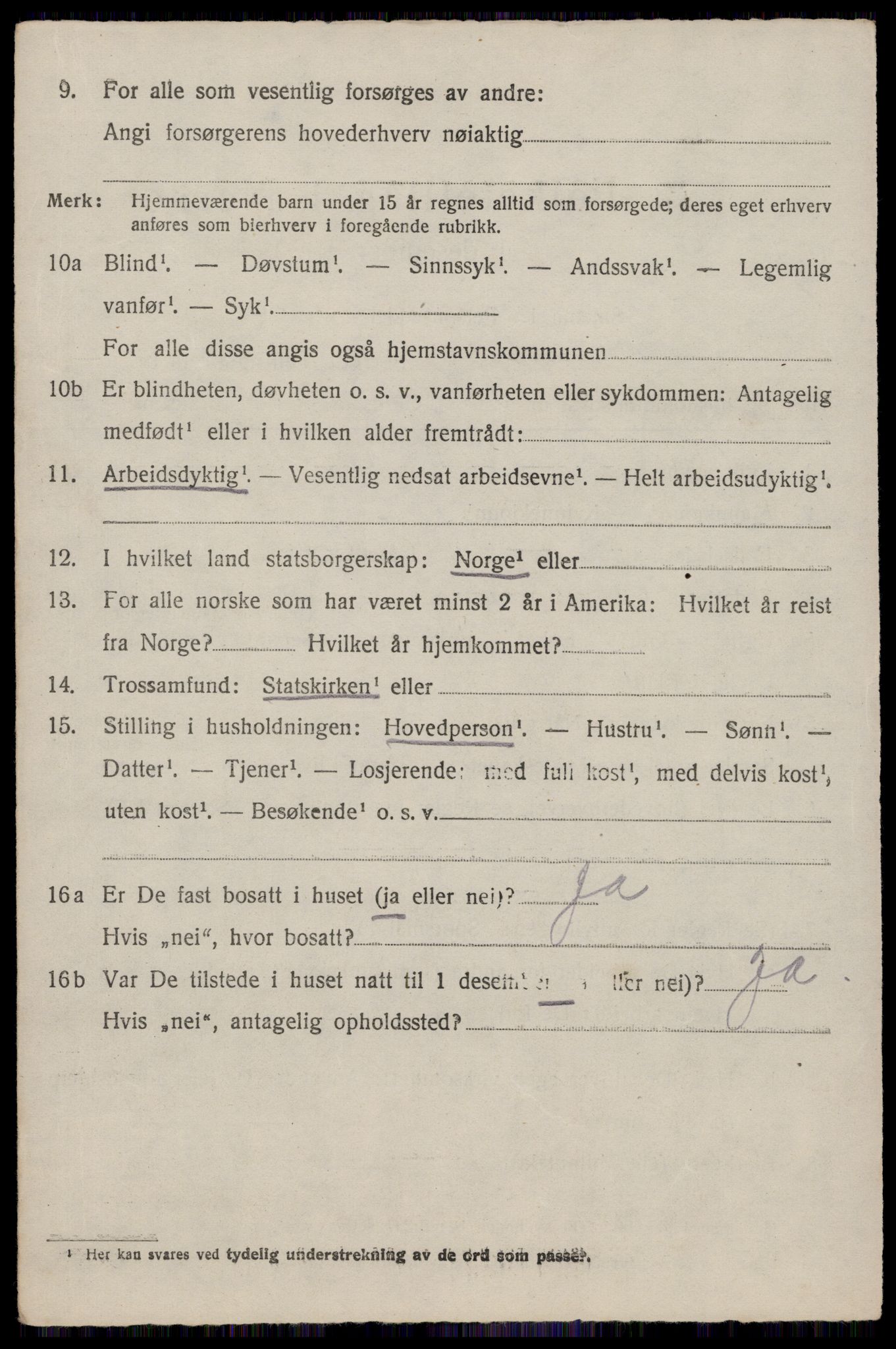 SAST, 1920 census for Klepp, 1920, p. 6955