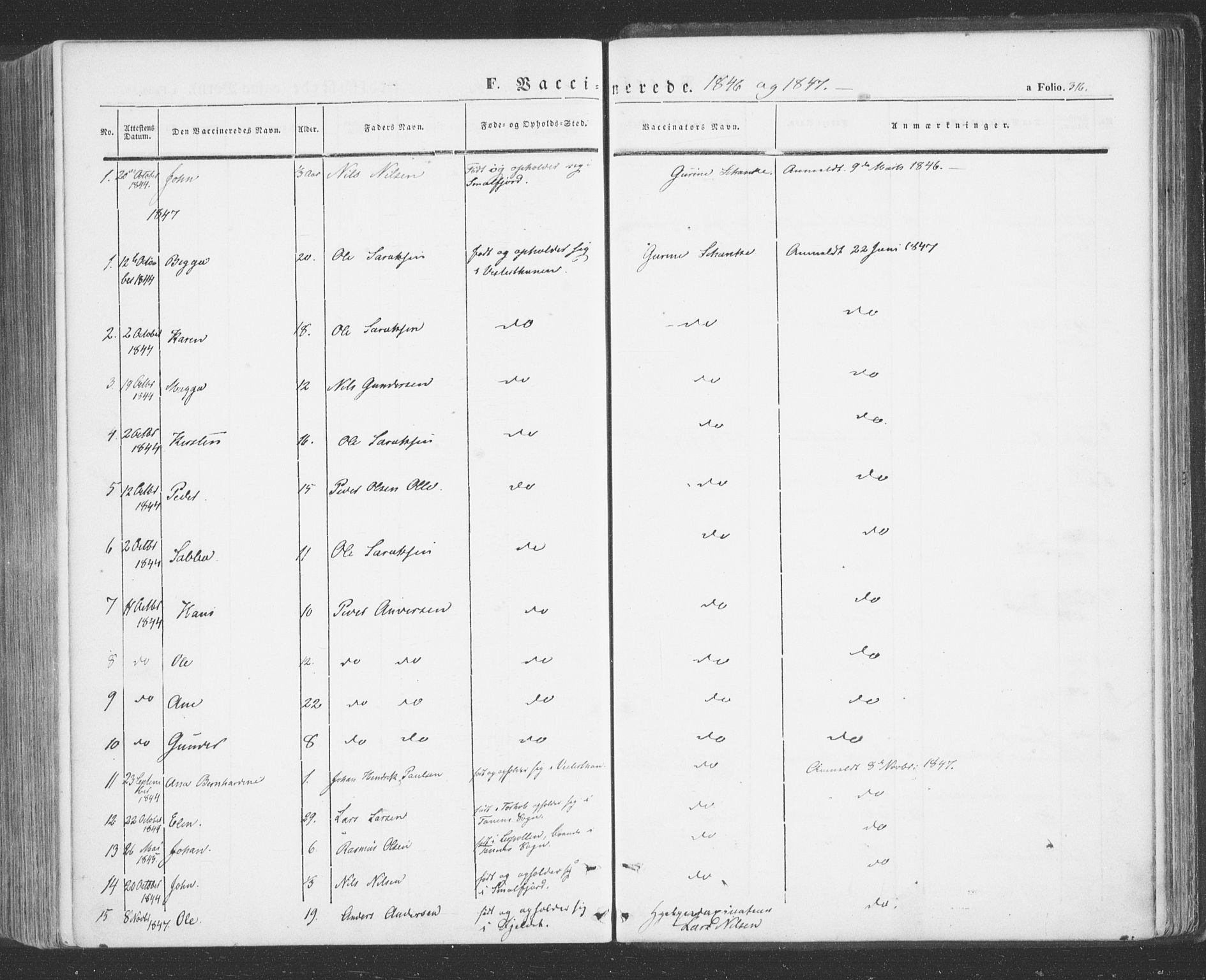 Tana sokneprestkontor, SATØ/S-1334/H/Ha/L0001kirke: Parish register (official) no. 1, 1846-1861, p. 316