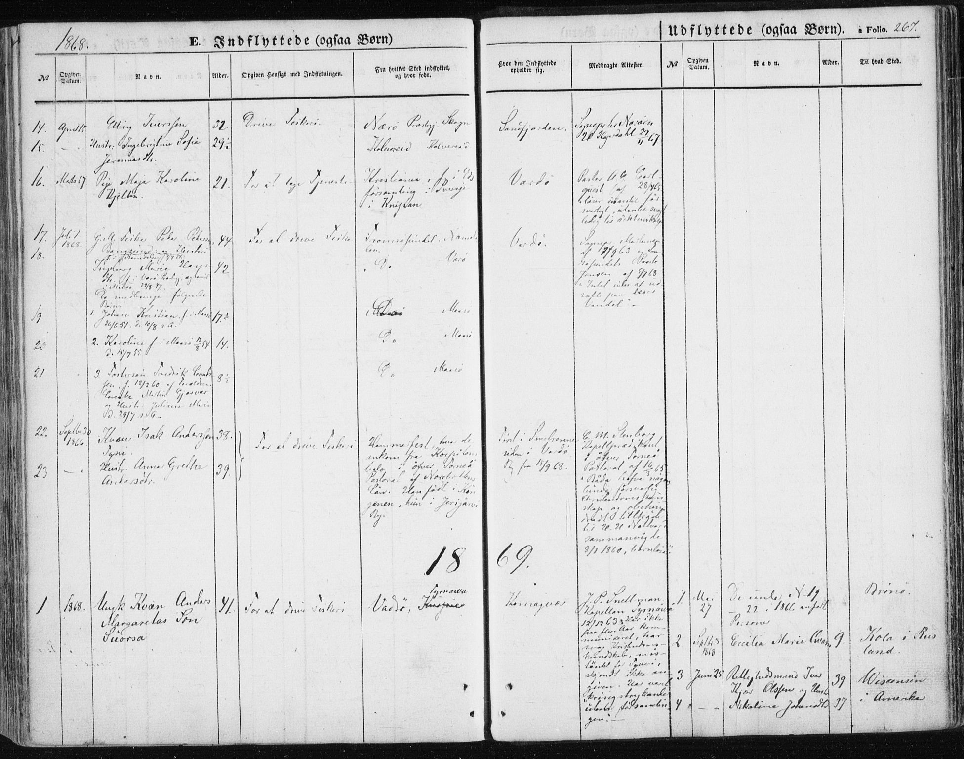 Vardø sokneprestkontor, SATØ/S-1332/H/Ha/L0004kirke: Parish register (official) no. 4, 1862-1871, p. 267