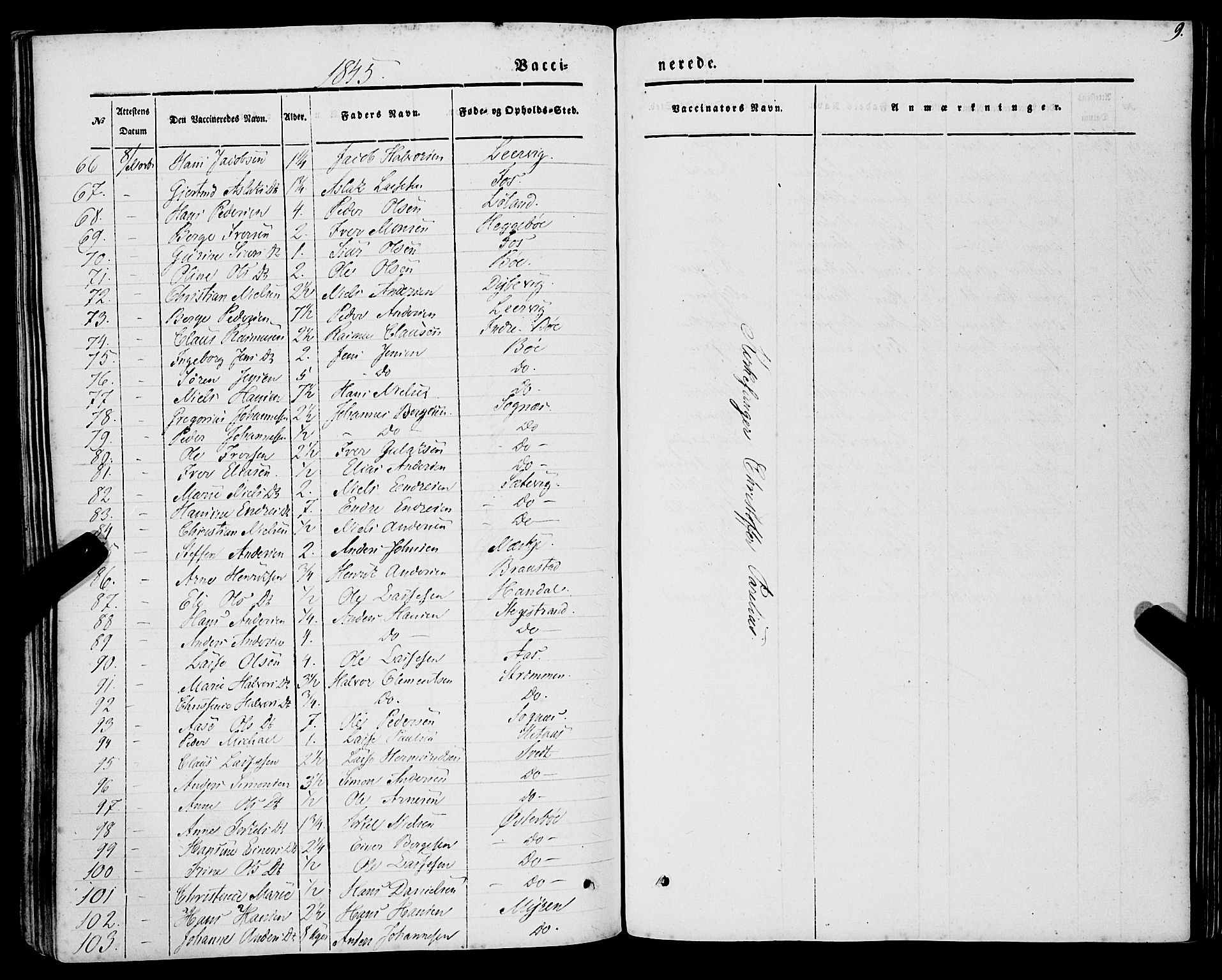 Lavik sokneprestembete, AV/SAB-A-80901: Parish register (official) no. A 3, 1843-1863, p. 9