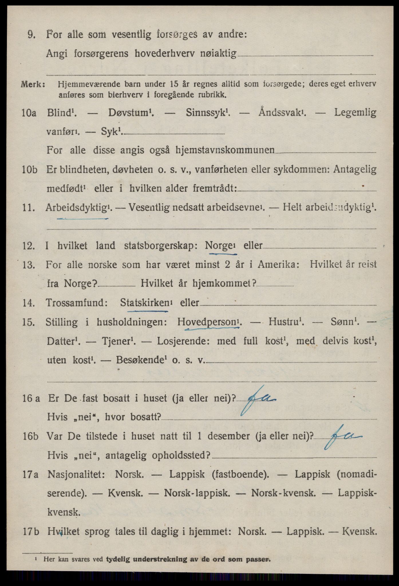 SAT, 1920 census for Å, 1920, p. 2179