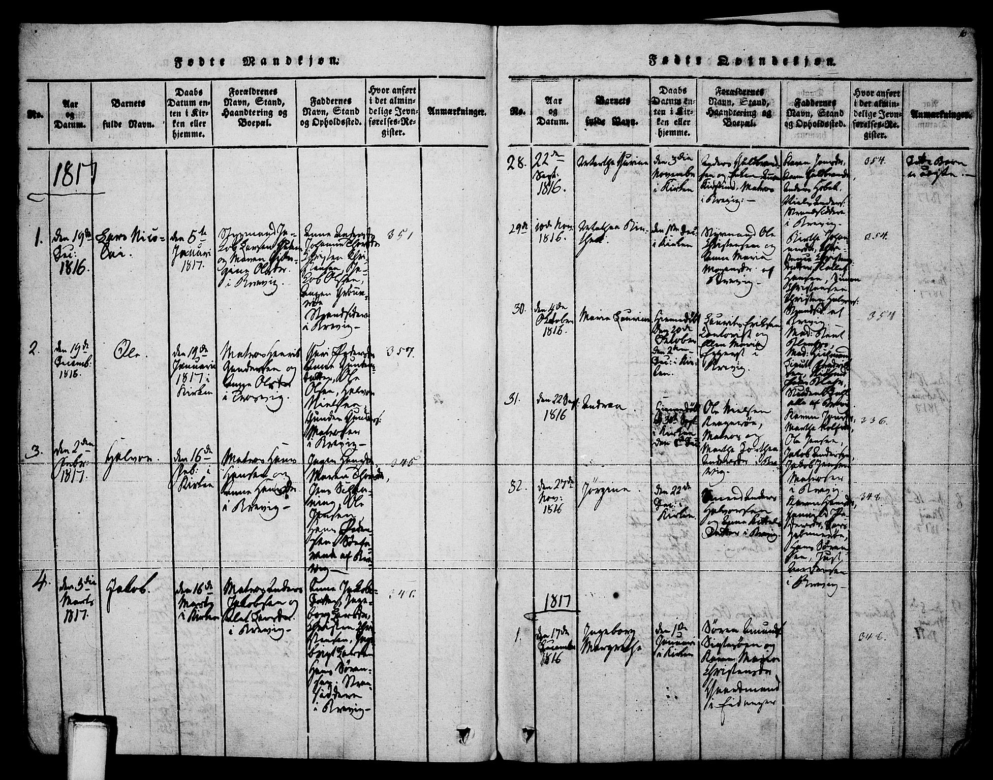 Brevik kirkebøker, AV/SAKO-A-255/F/Fa/L0004: Parish register (official) no. 4, 1814-1846, p. 10