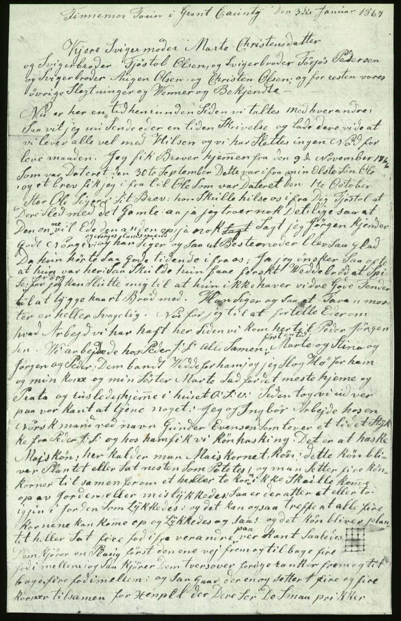 Samlinger til kildeutgivelse, Amerikabrevene, AV/RA-EA-4057/F/L0026: Innlån fra Aust-Agder: Aust-Agder-Arkivet - Erickson, 1838-1914, p. 107