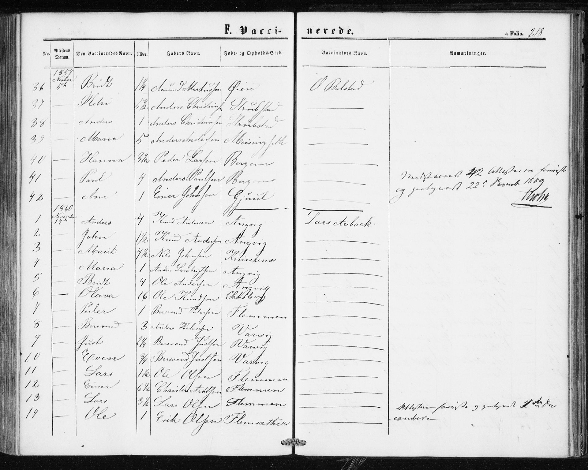 Ministerialprotokoller, klokkerbøker og fødselsregistre - Møre og Romsdal, AV/SAT-A-1454/586/L0985: Parish register (official) no. 586A11, 1857-1866, p. 218