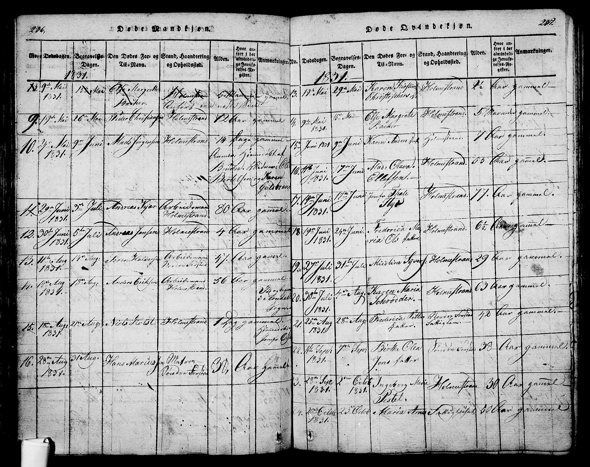 Holmestrand kirkebøker, SAKO/A-346/G/Ga/L0001: Parish register (copy) no. 1, 1814-1848, p. 236-237