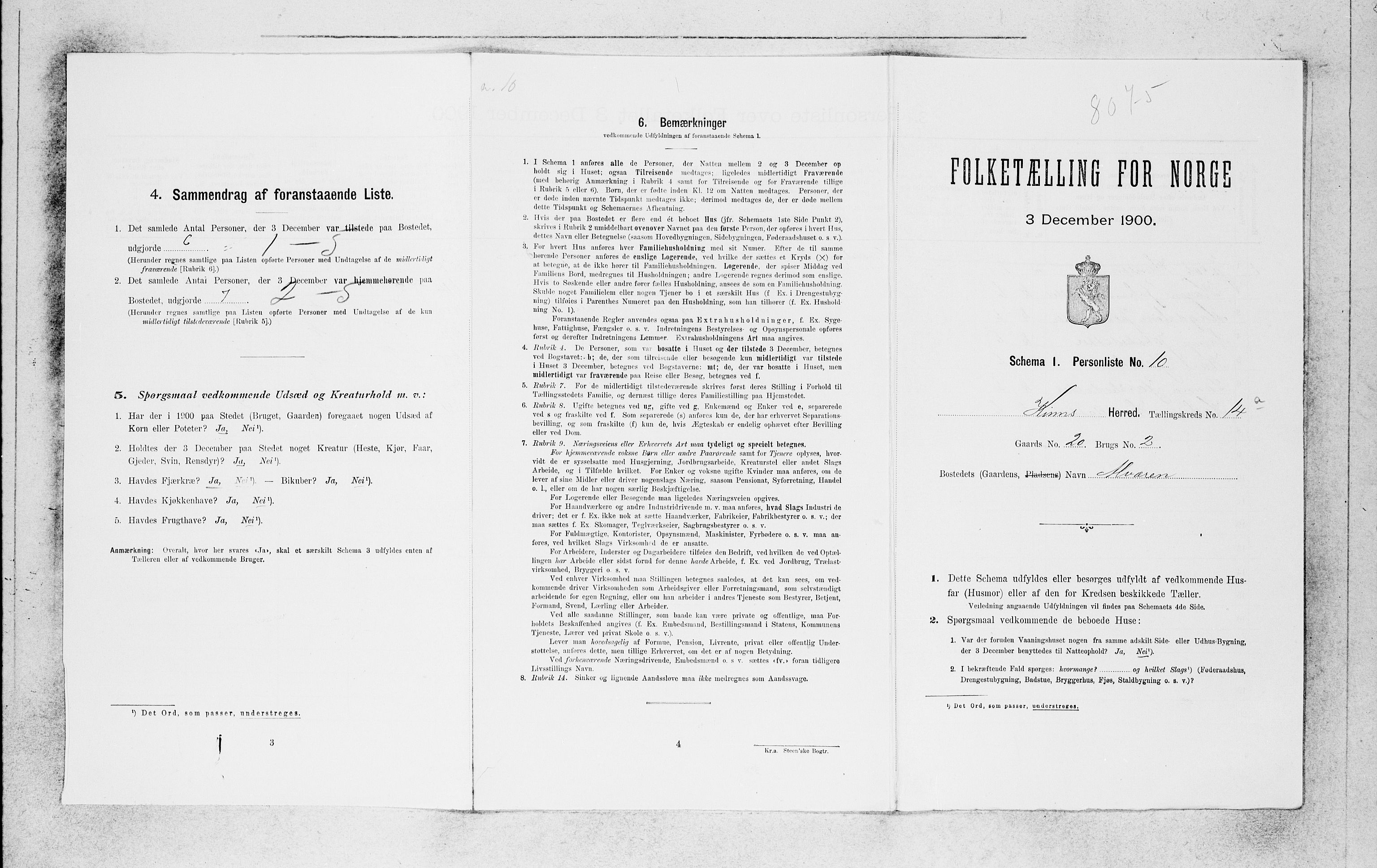 SAB, 1900 census for Kinn, 1900, p. 1565