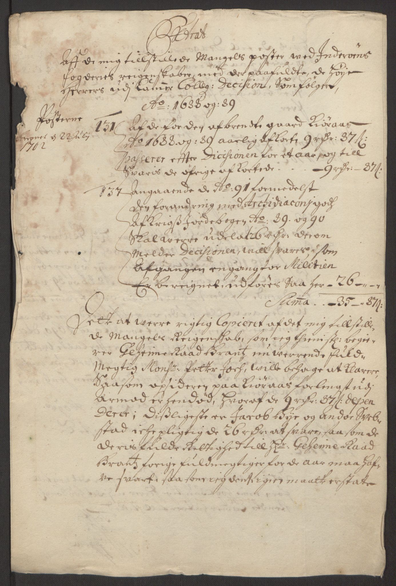 Rentekammeret inntil 1814, Reviderte regnskaper, Fogderegnskap, AV/RA-EA-4092/R63/L4308: Fogderegnskap Inderøy, 1692-1694, p. 282