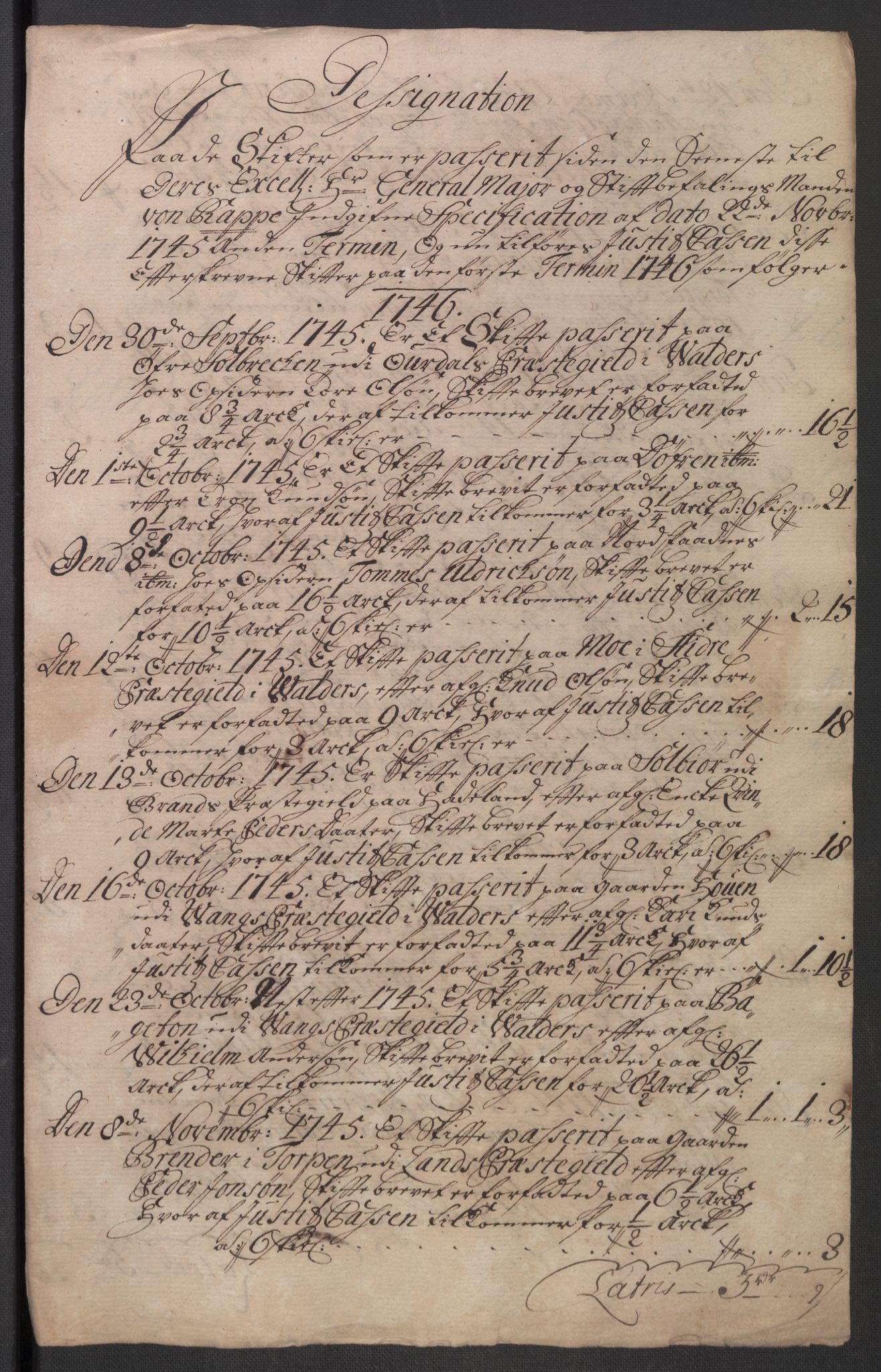 Rentekammeret inntil 1814, Reviderte regnskaper, Fogderegnskap, AV/RA-EA-4092/R18/L1345: Fogderegnskap Hadeland, Toten og Valdres, 1745-1746, p. 531