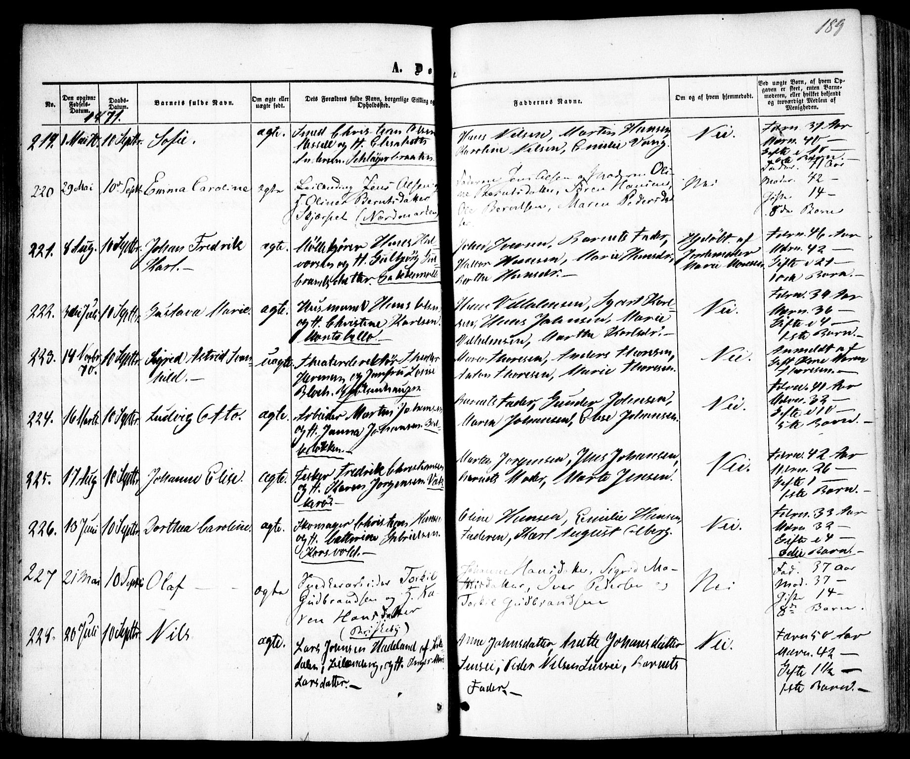 Vestre Aker prestekontor Kirkebøker, SAO/A-10025/F/Fa/L0004: Parish register (official) no. 4, 1857-1877, p. 189