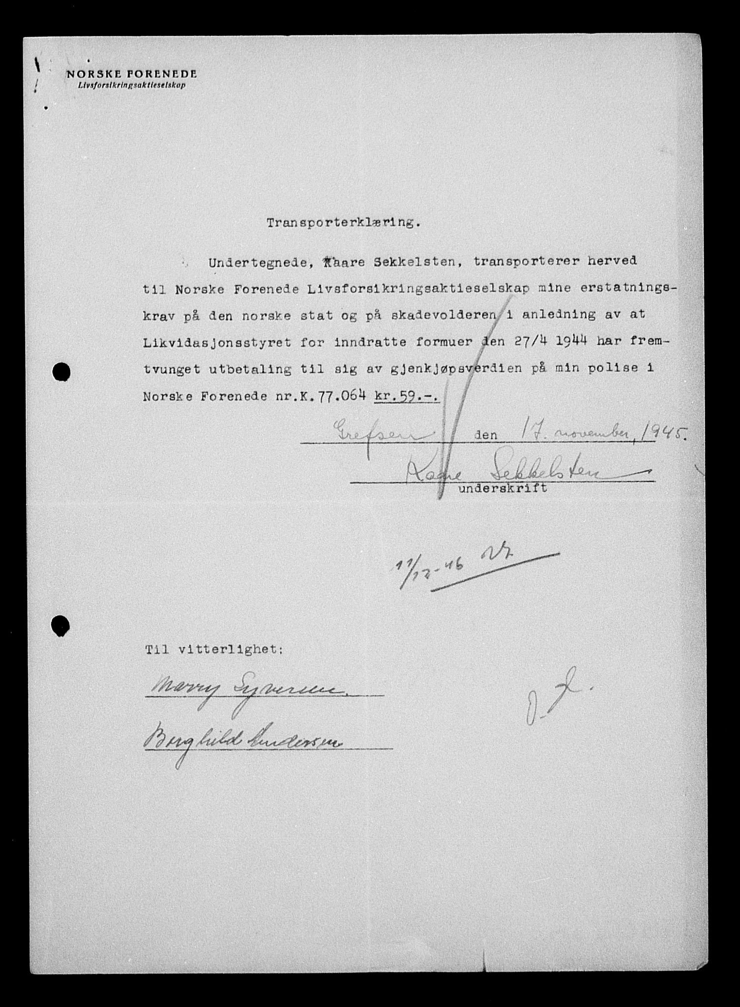 Justisdepartementet, Tilbakeføringskontoret for inndratte formuer, AV/RA-S-1564/H/Hc/Hcc/L0934: --, 1945-1947, p. 162