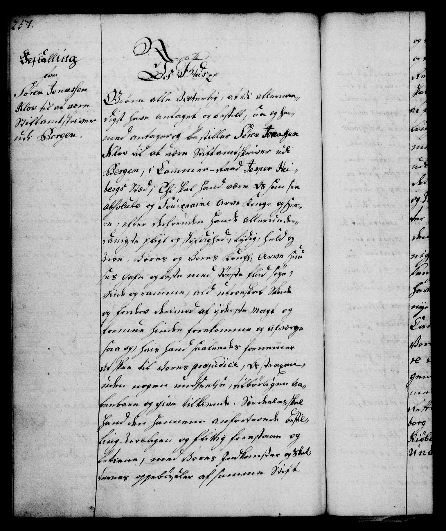 Rentekammeret, Kammerkanselliet, RA/EA-3111/G/Gg/Gge/L0003: Norsk bestallingsprotokoll med register (merket RK 53.27), 1745-1761, p. 257