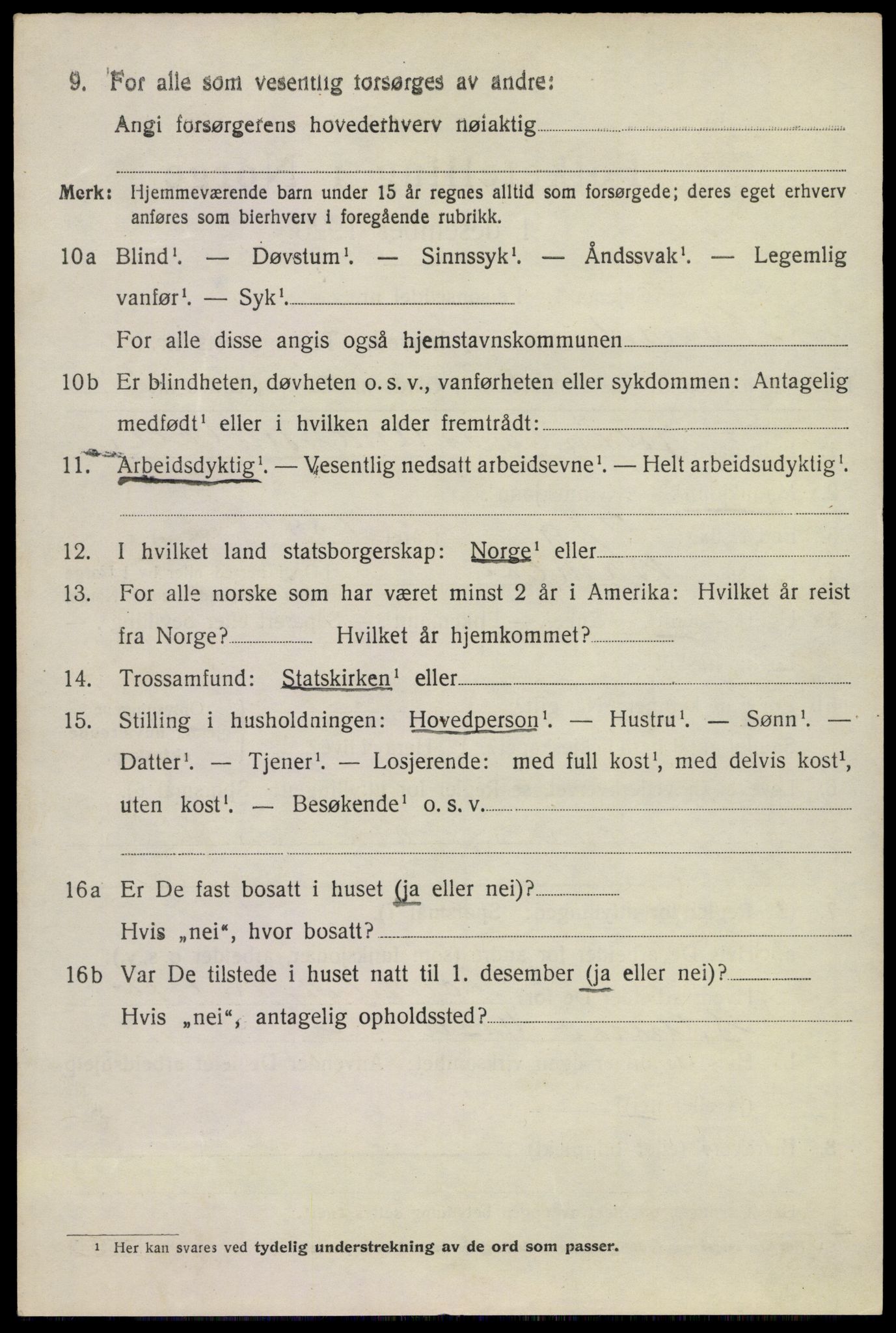 SAKO, 1920 census for Sandeherred, 1920, p. 9559