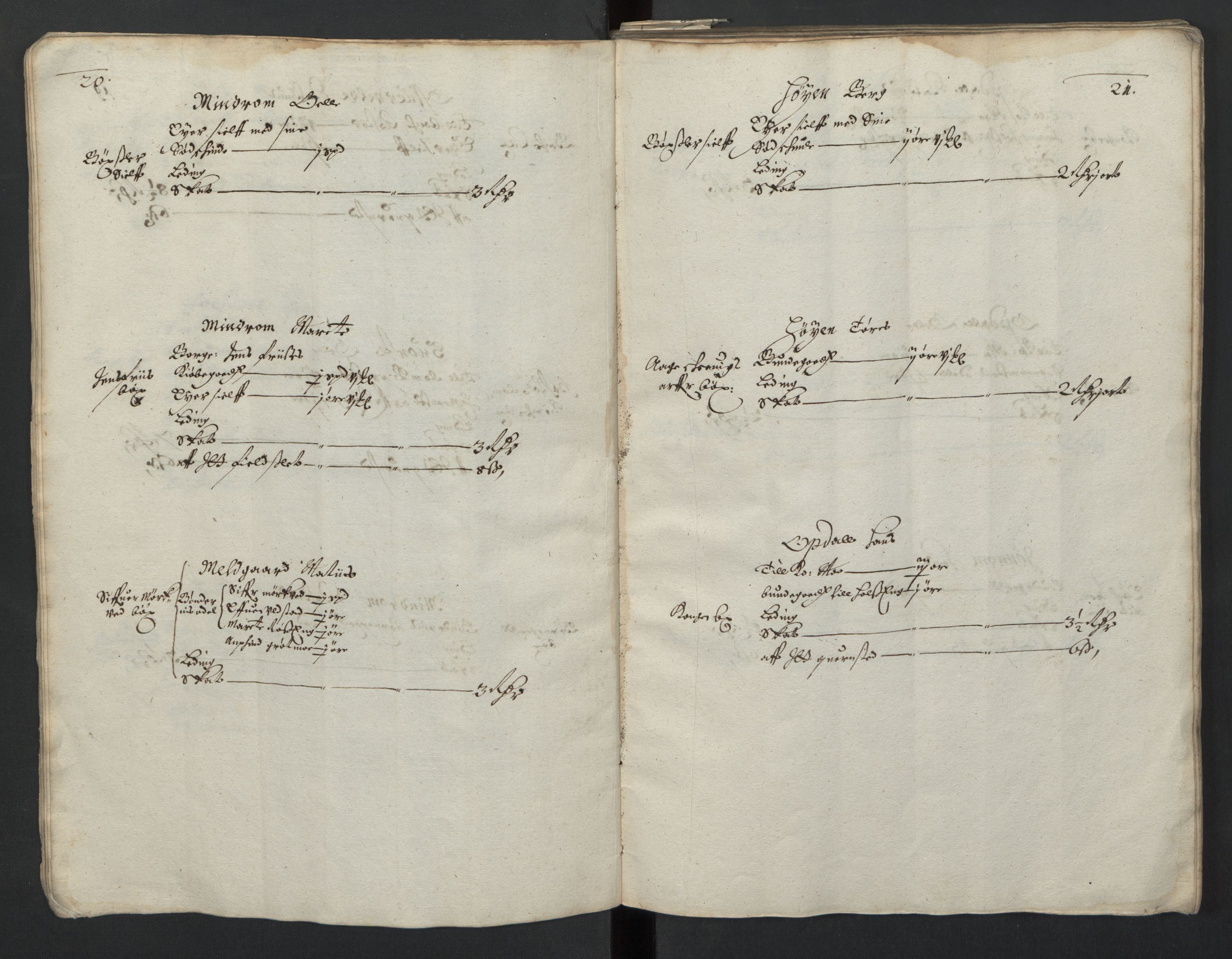 Rentekammeret inntil 1814, Realistisk ordnet avdeling, AV/RA-EA-4070/L/L0029/0001: Trondheim lagdømme: / Alminnelig jordebok og skattemanntall - Inderøy, 1661, p. 20-21