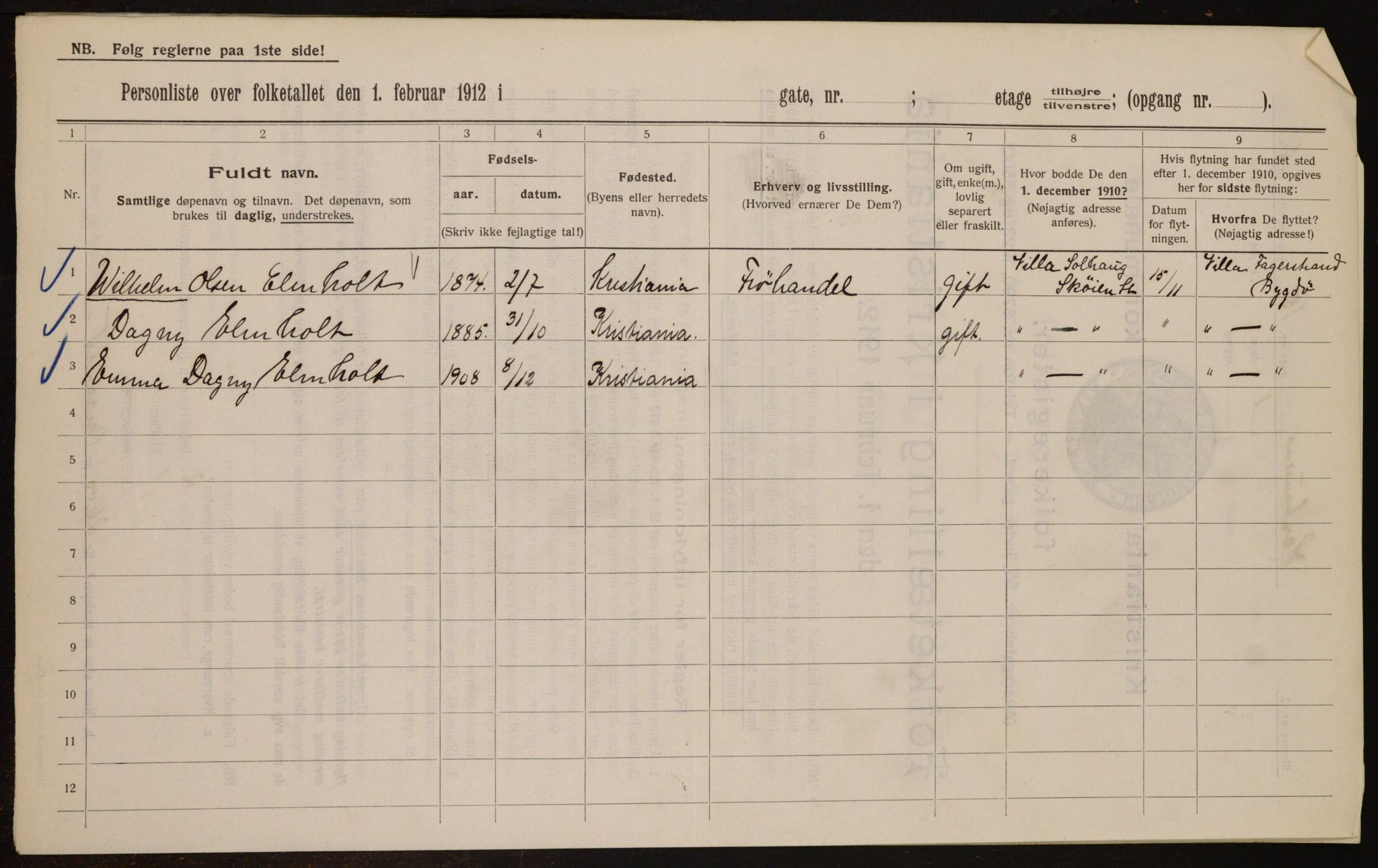 OBA, Municipal Census 1912 for Kristiania, 1912, p. 36023