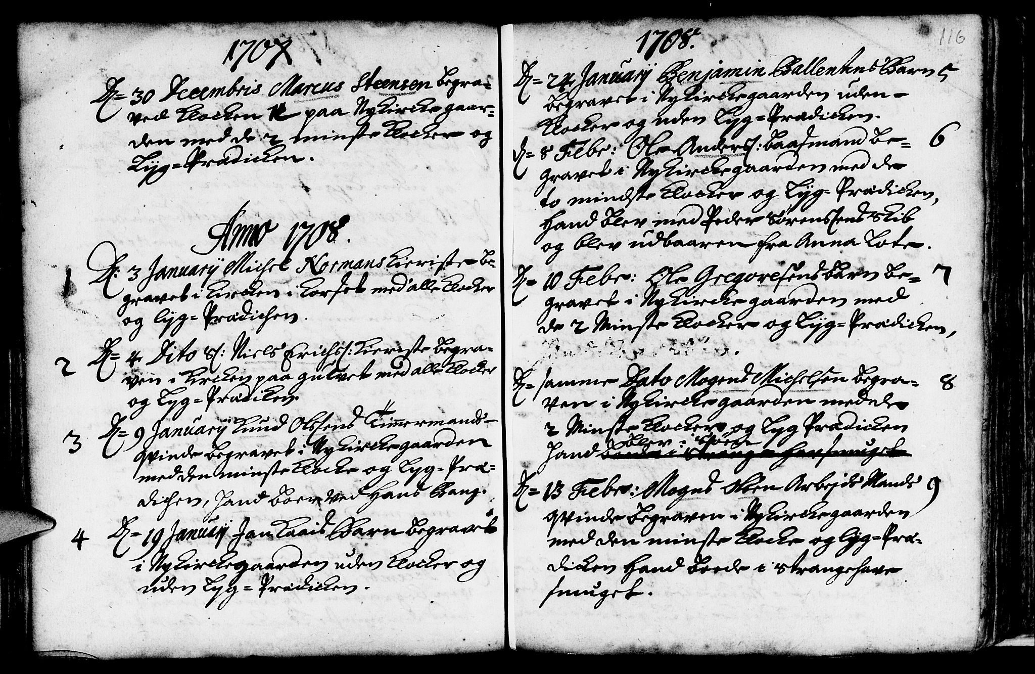 Nykirken Sokneprestembete, SAB/A-77101/H/Haa/L0009: Parish register (official) no. A 9, 1689-1759, p. 116