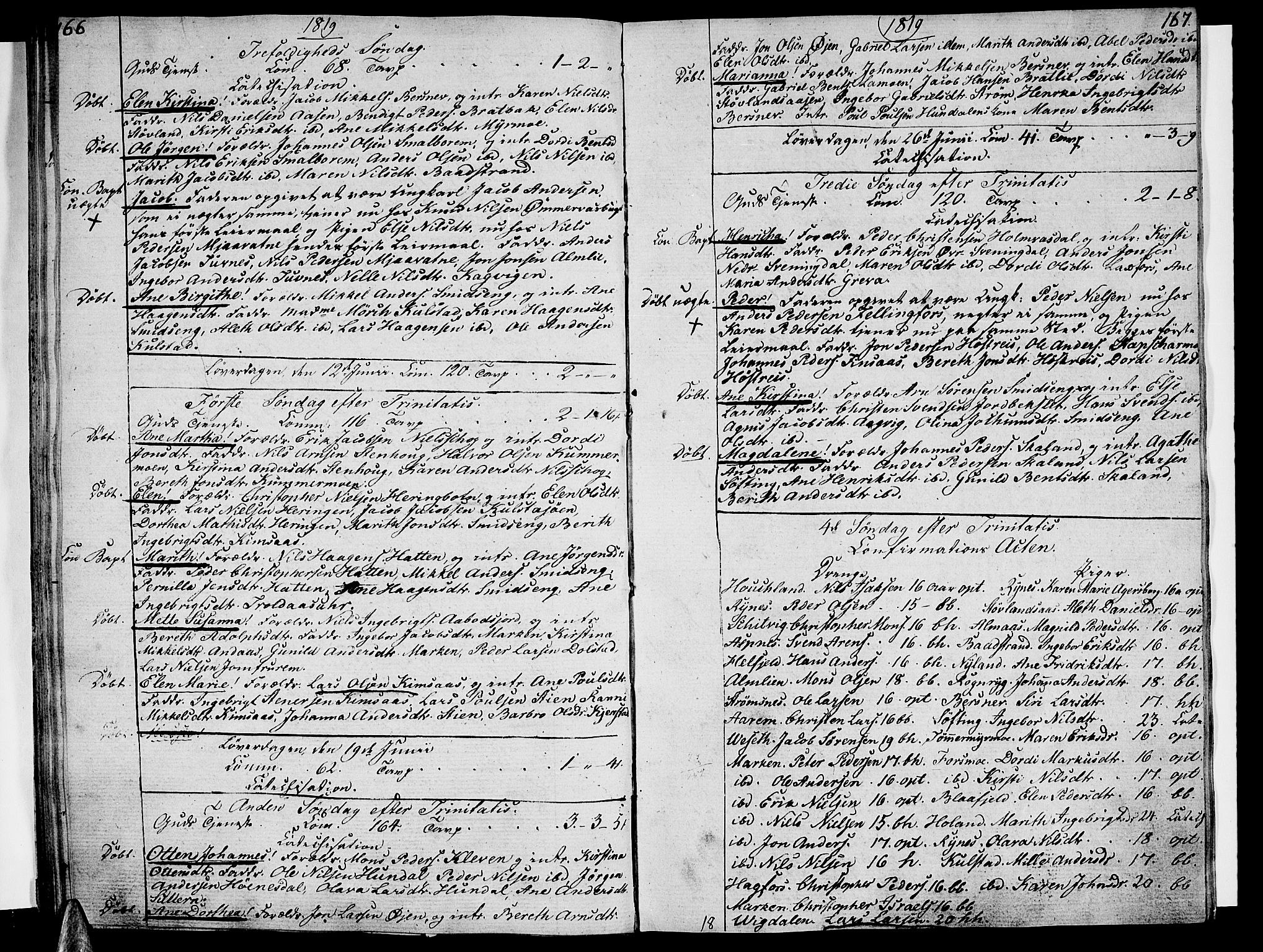 Ministerialprotokoller, klokkerbøker og fødselsregistre - Nordland, SAT/A-1459/820/L0287: Parish register (official) no. 820A08, 1800-1819, p. 166-167
