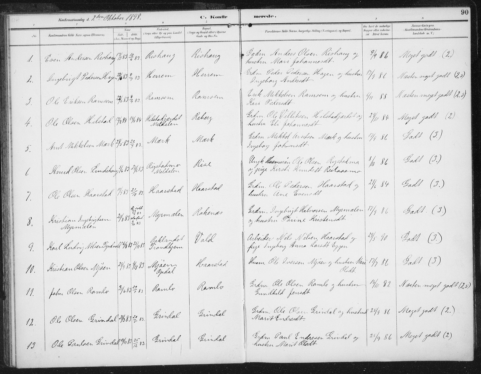Ministerialprotokoller, klokkerbøker og fødselsregistre - Sør-Trøndelag, SAT/A-1456/674/L0872: Parish register (official) no. 674A04, 1897-1907, p. 90