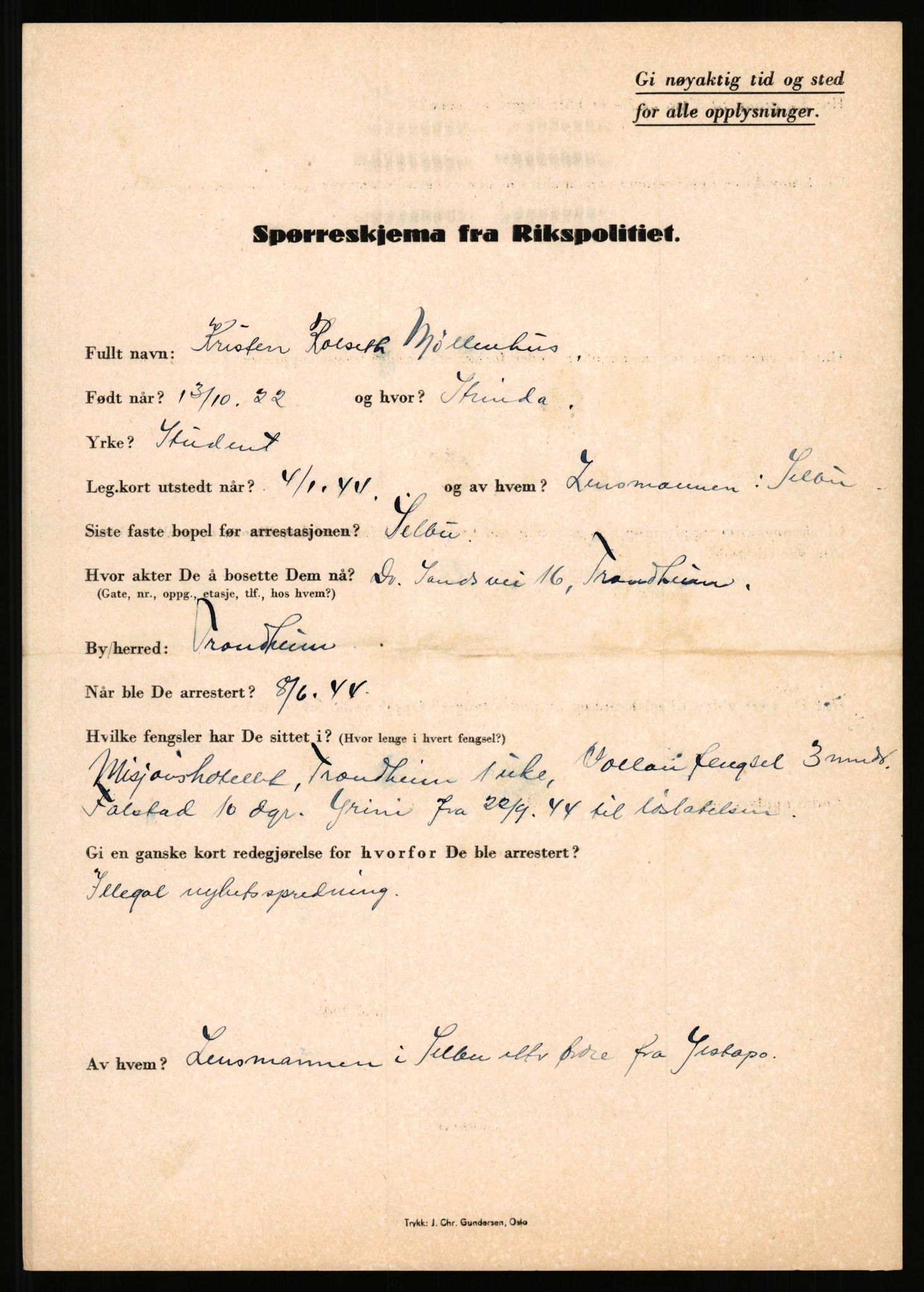 Rikspolitisjefen, AV/RA-S-1560/L/L0012: Mogensen, Øivind - Noraas, Lars, 1940-1945, p. 304