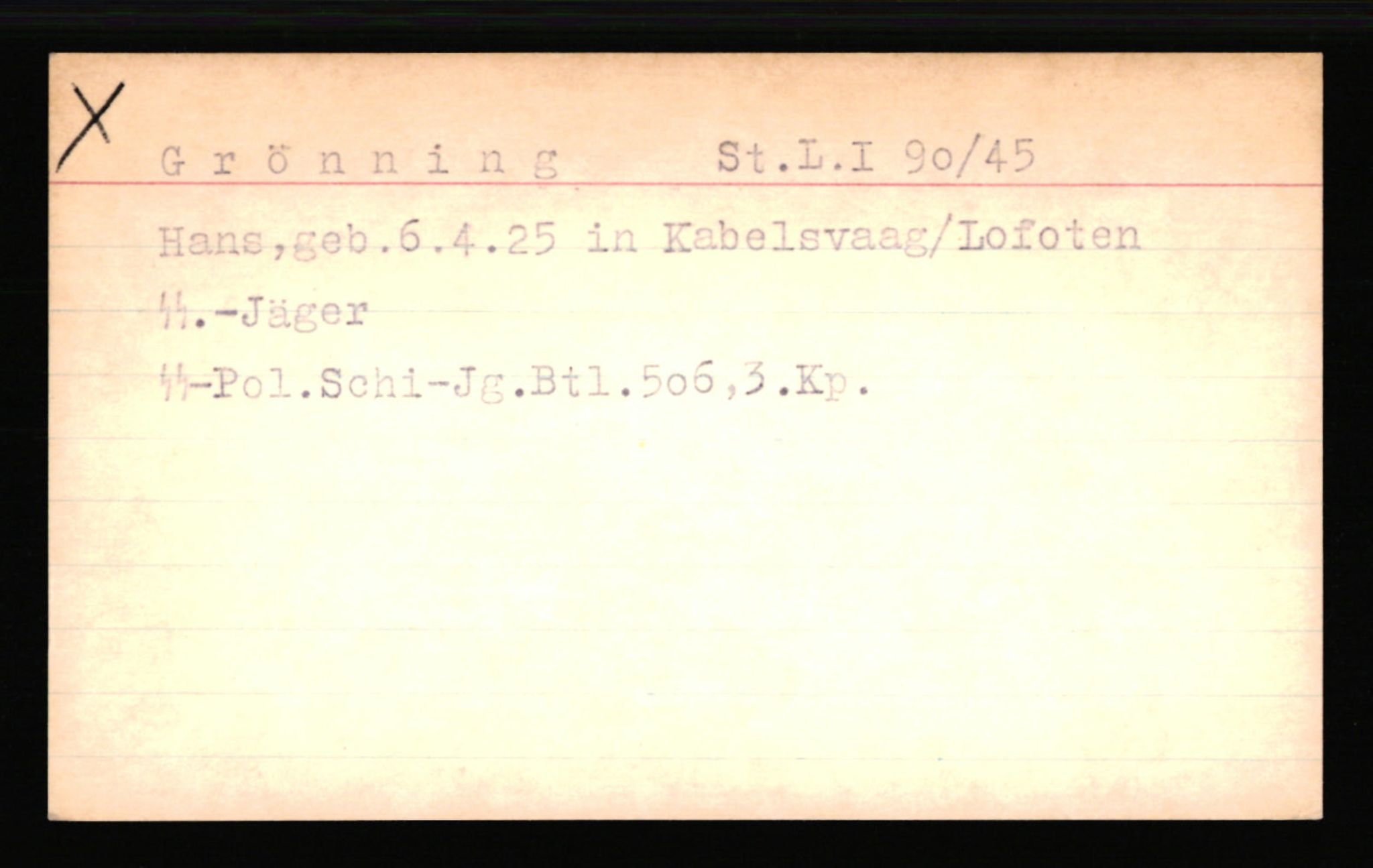 SS- und Polizeigericht Nord (IX), RA/RAFA-3182/0001/C/Ca/L0002: kartotekkort for personer alfabetisk på etternavn: D-H, 1940-1945, p. 612