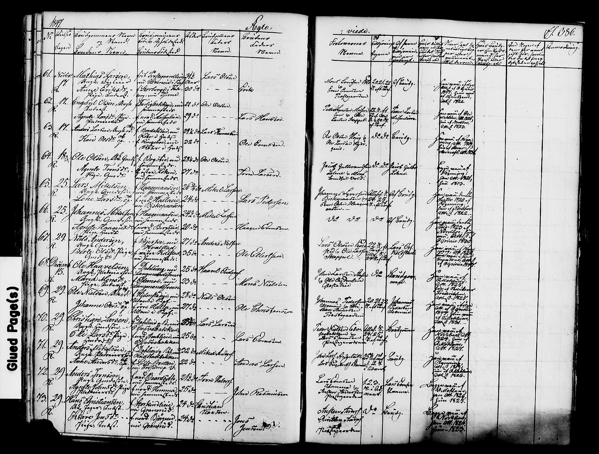 Ringsaker prestekontor, SAH/PREST-014/K/Ka/L0008: Parish register (official) no. 8, 1837-1850, p. 386