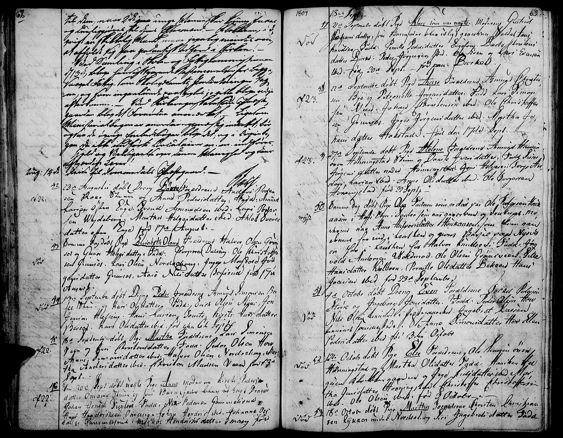 Løten prestekontor, AV/SAH-PREST-022/K/Ka/L0004: Parish register (official) no. 4, 1801-1814, p. 62-63