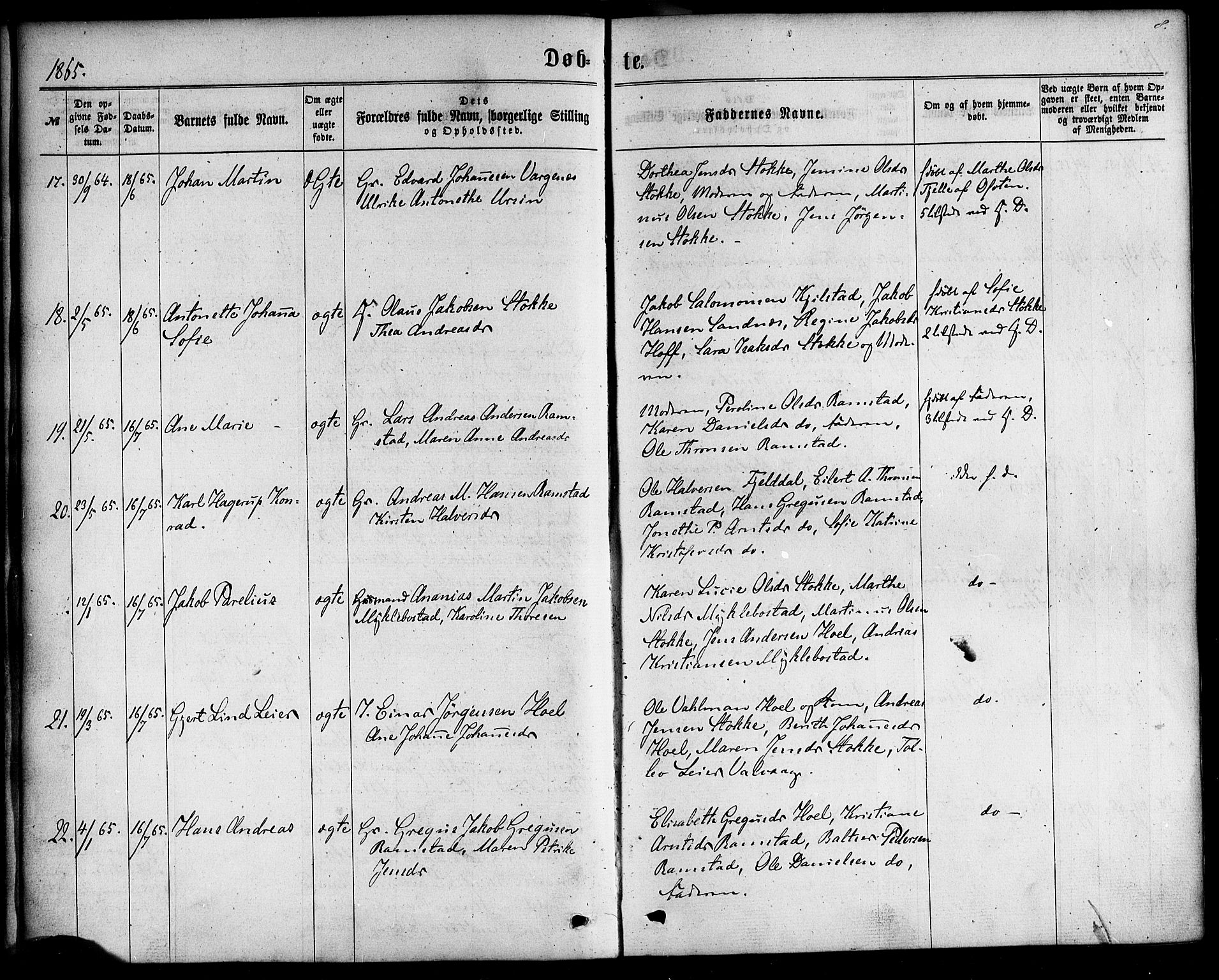 Ministerialprotokoller, klokkerbøker og fødselsregistre - Nordland, AV/SAT-A-1459/865/L0923: Parish register (official) no. 865A01, 1864-1884, p. 8