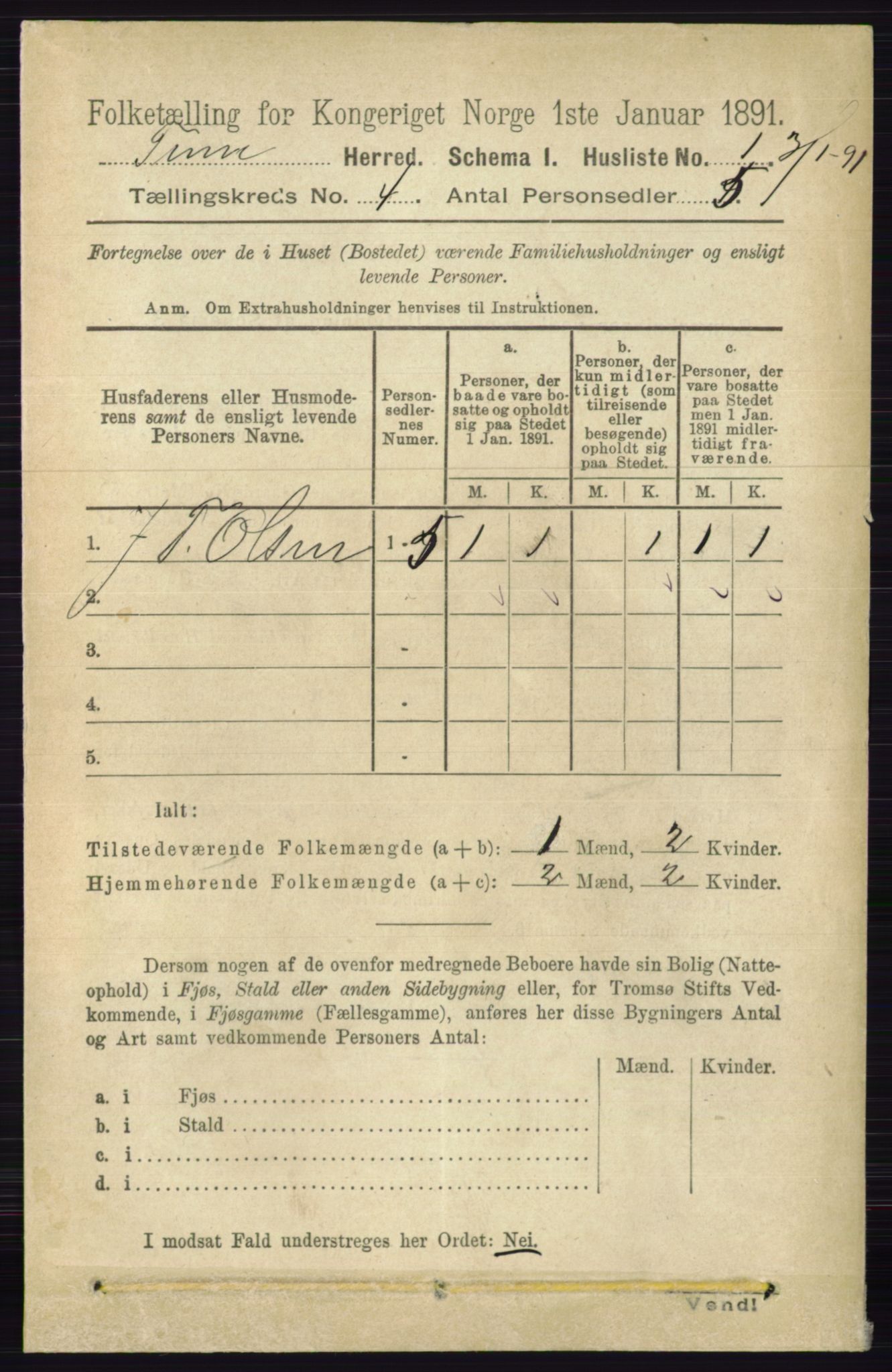 RA, 1891 census for 0130 Tune, 1891, p. 2037