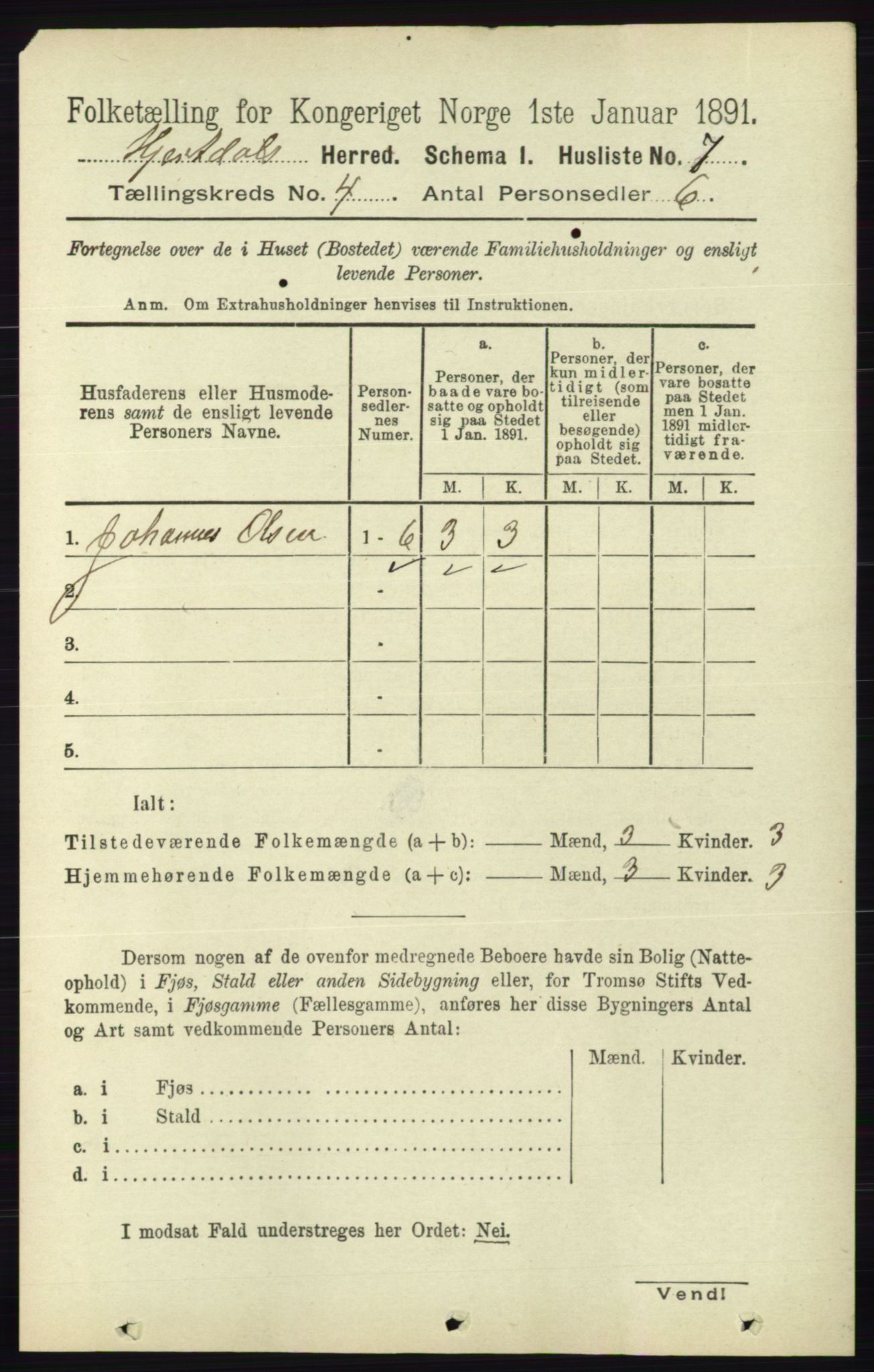 RA, 1891 census for 0827 Hjartdal, 1891, p. 1337