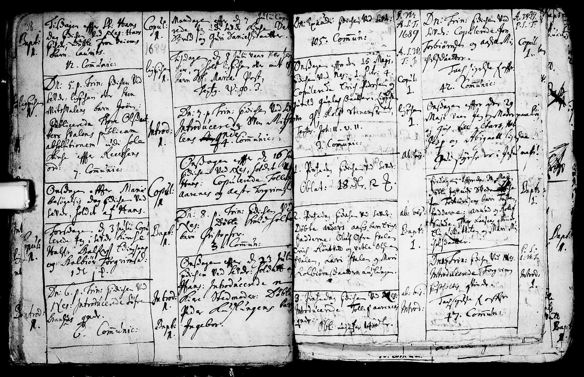 Sauherad kirkebøker, SAKO/A-298/F/Fa/L0002: Parish register (official) no. I 2, 1681-1720, p. 38-39