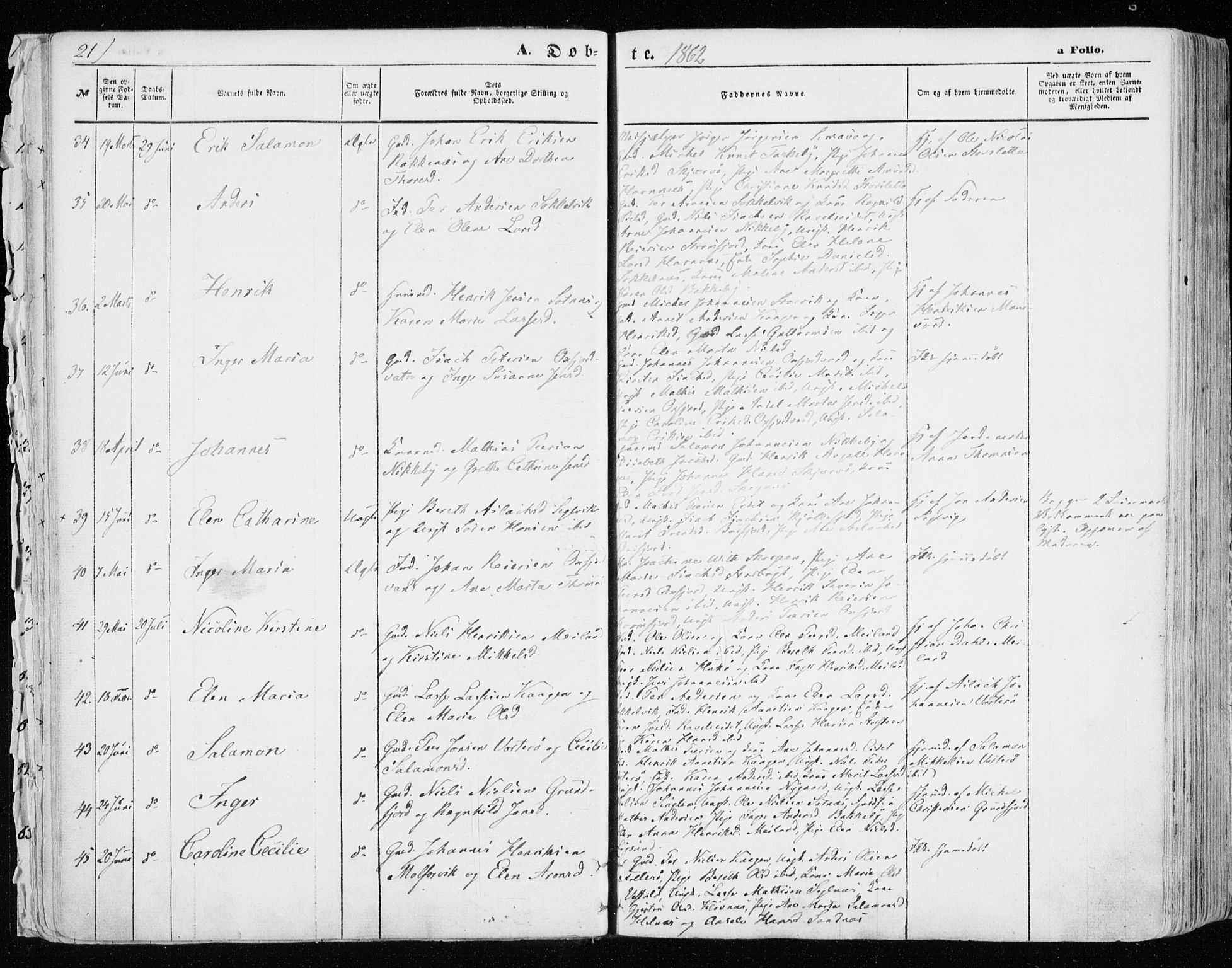 Skjervøy sokneprestkontor, AV/SATØ-S-1300/H/Ha/Haa/L0007kirke: Parish register (official) no. 7, 1860-1870, p. 21