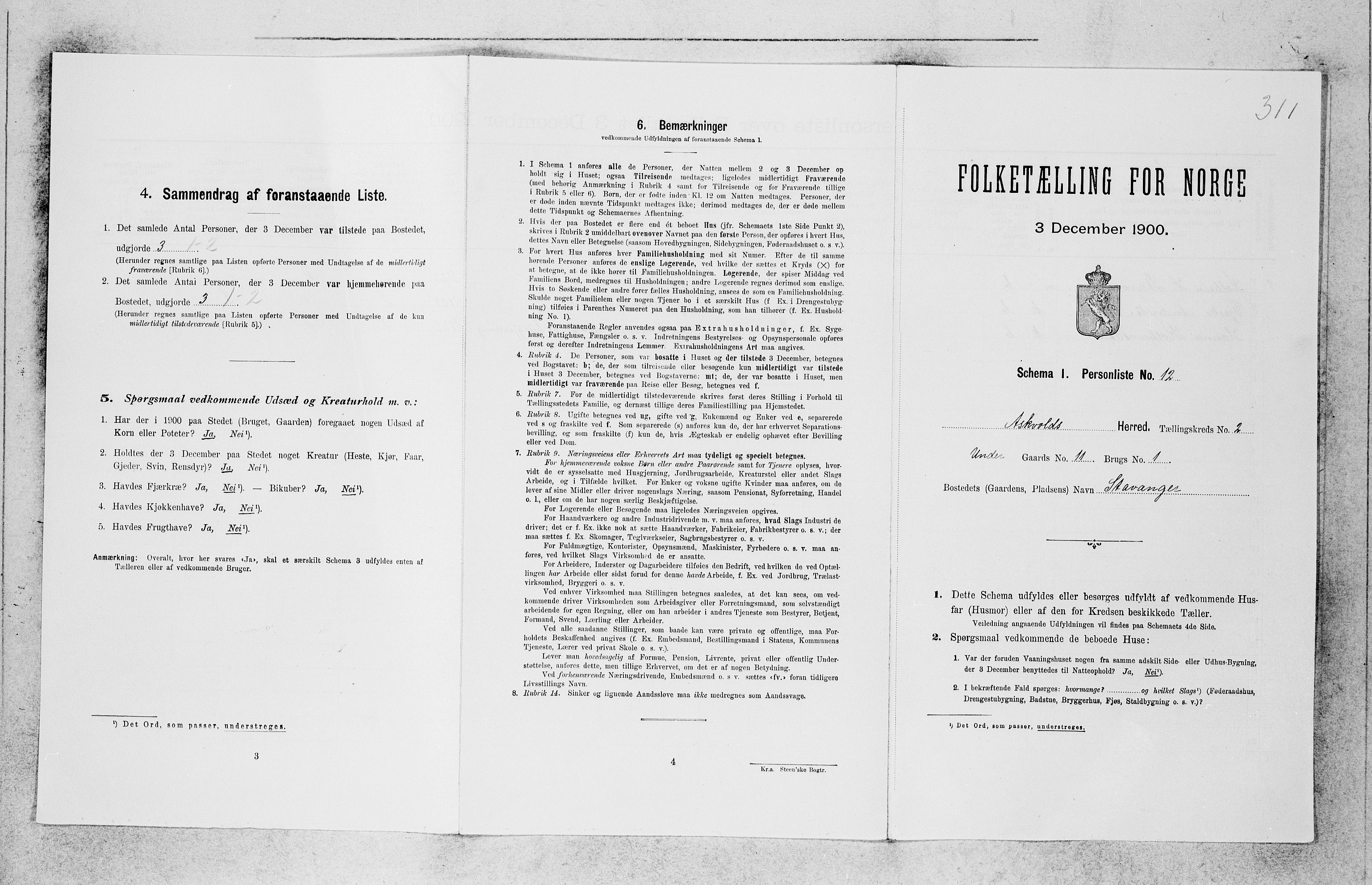 SAB, 1900 census for Askvoll, 1900, p. 168