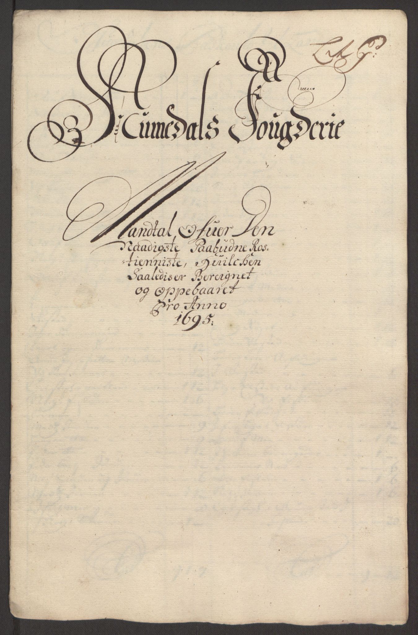 Rentekammeret inntil 1814, Reviderte regnskaper, Fogderegnskap, RA/EA-4092/R64/L4424: Fogderegnskap Namdal, 1692-1695, p. 480