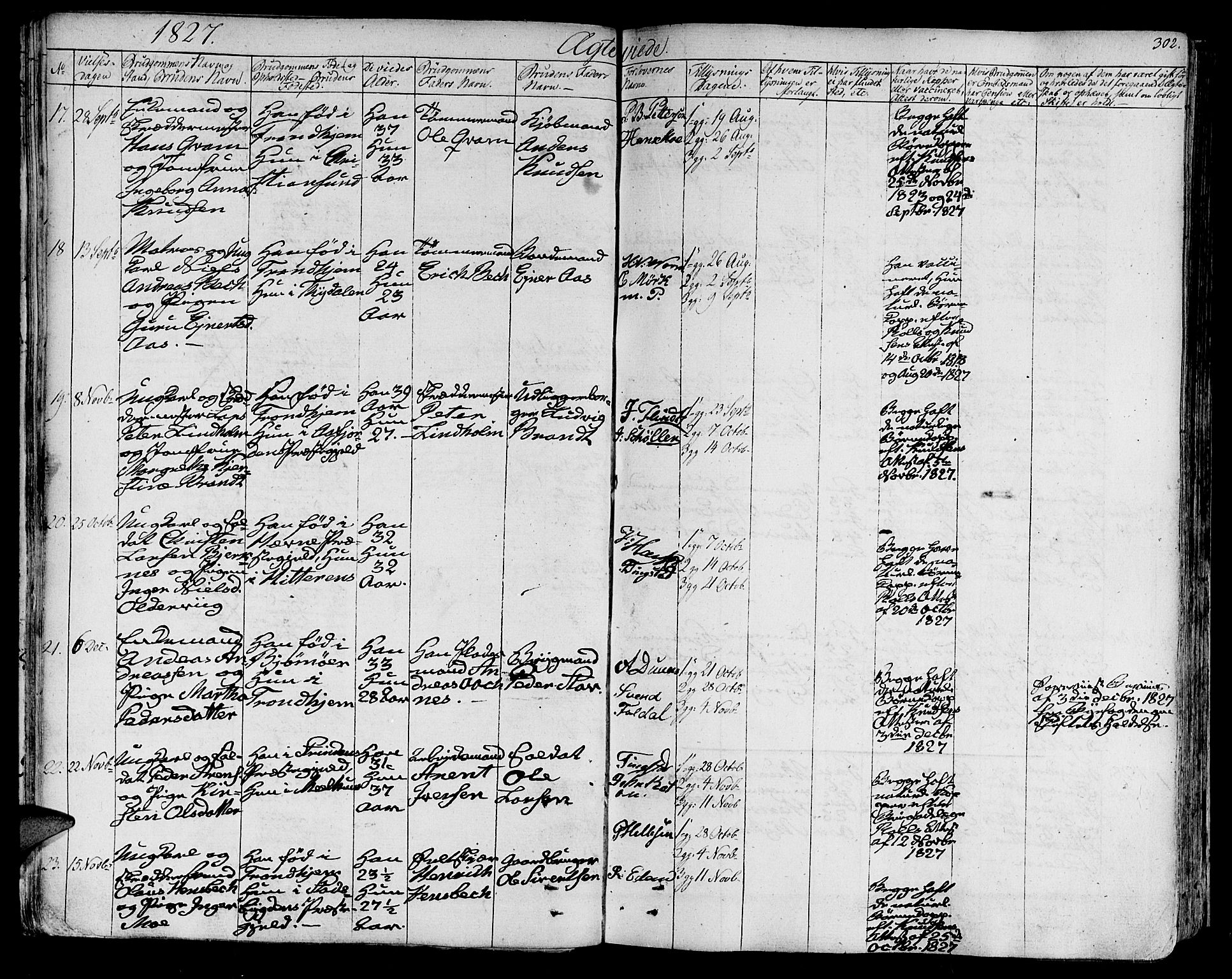 Ministerialprotokoller, klokkerbøker og fødselsregistre - Sør-Trøndelag, AV/SAT-A-1456/602/L0109: Parish register (official) no. 602A07, 1821-1840, p. 302