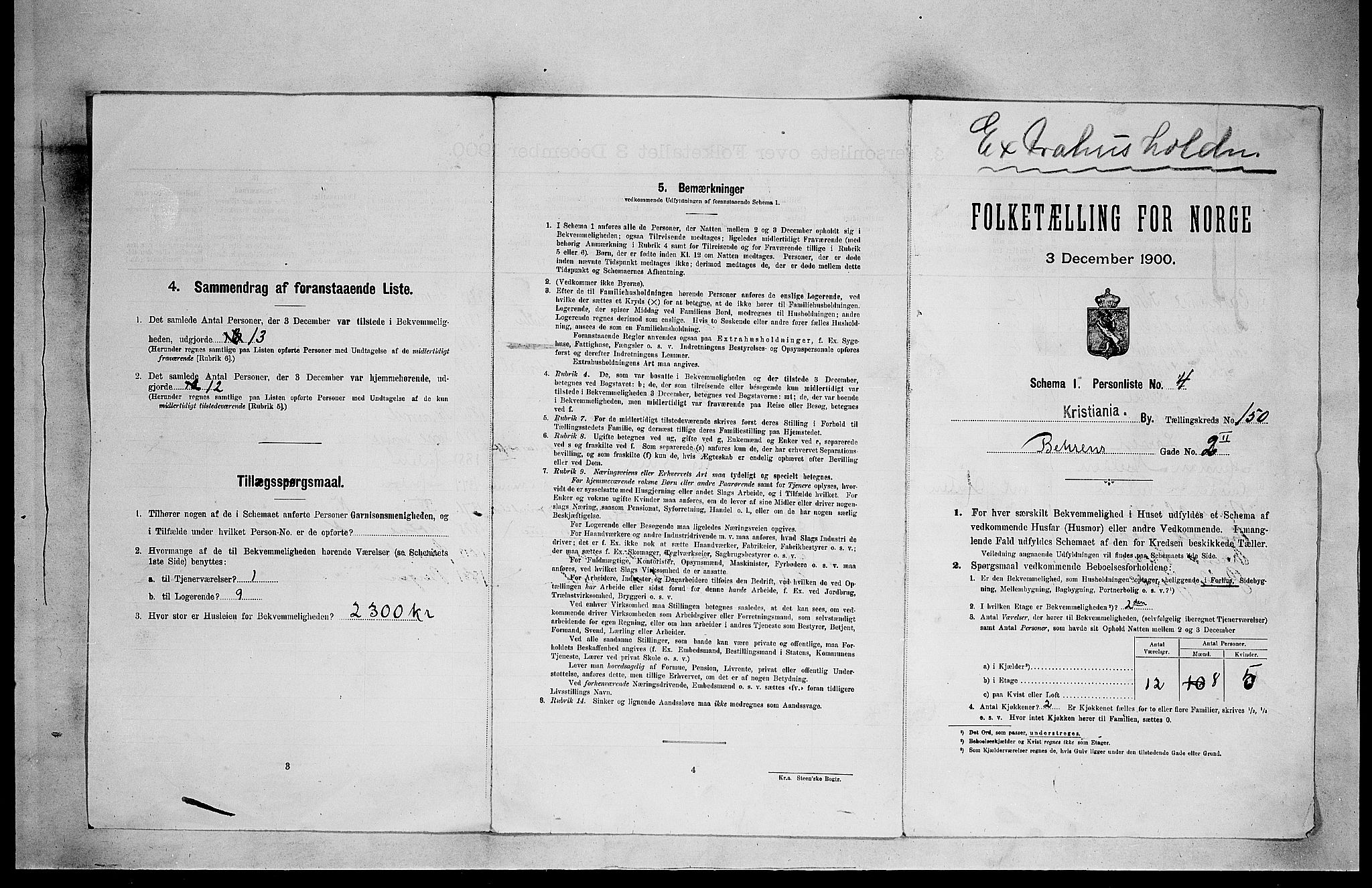 SAO, 1900 census for Kristiania, 1900, p. 3677