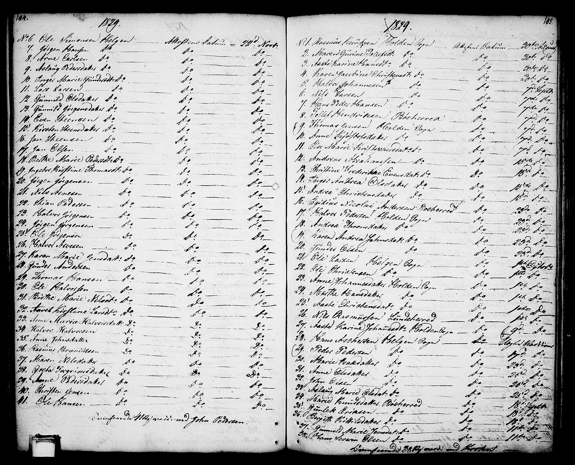 Holla kirkebøker, SAKO/A-272/F/Fa/L0002: Parish register (official) no. 2, 1779-1814, p. 184-185