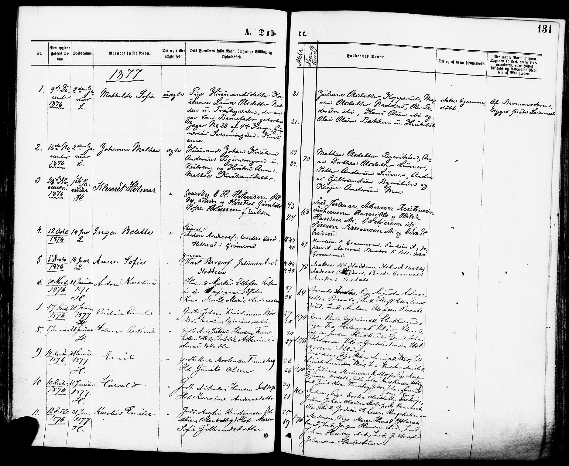 Høland prestekontor Kirkebøker, SAO/A-10346a/F/Fa/L0012.a: Parish register (official) no. I 12A, 1869-1879, p. 131