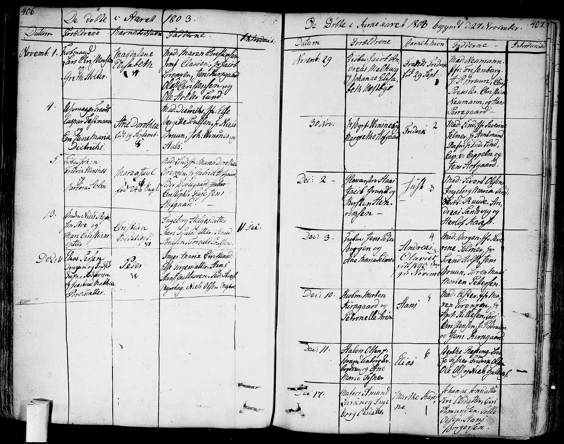 Bragernes kirkebøker, SAKO/A-6/F/Fa/L0006a: Parish register (official) no. I 6, 1782-1814, p. 406-407
