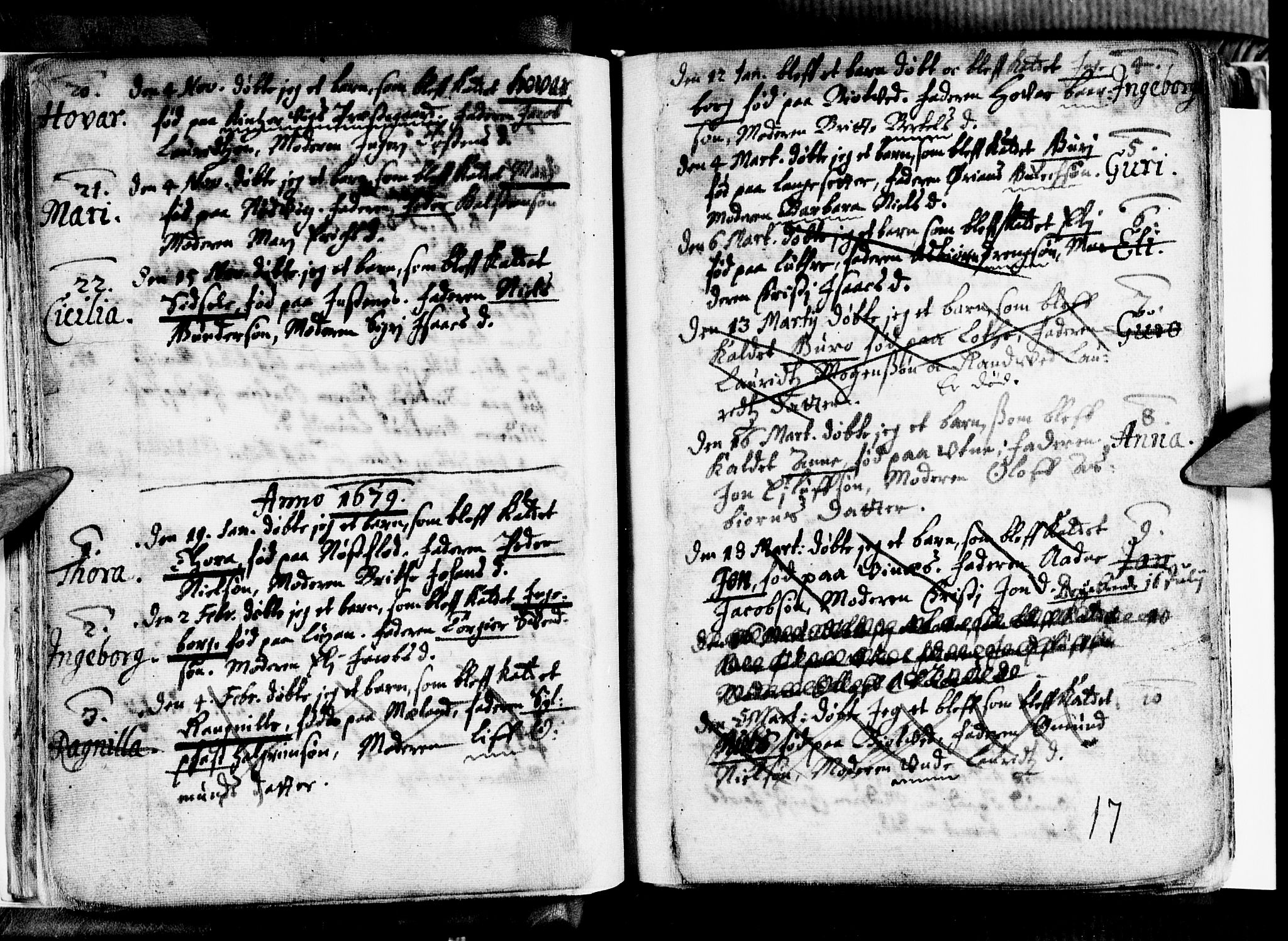Ullensvang sokneprestembete, SAB/A-78701/H/Haa: Parish register (official) no. A 1 /2, 1669-1719, p. 17