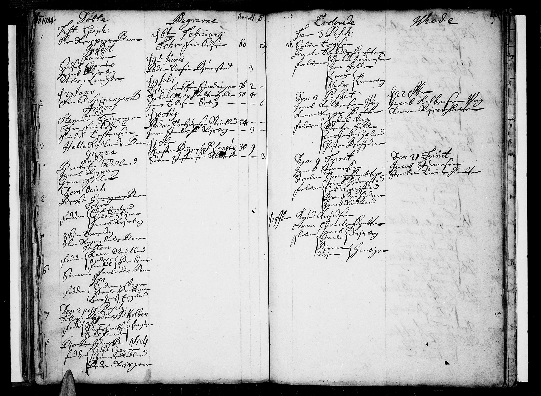 Lista sokneprestkontor, SAK/1111-0027/F/Fa/L0001: Parish register (official) no. A 1 /3, 1693-1714, p. 16