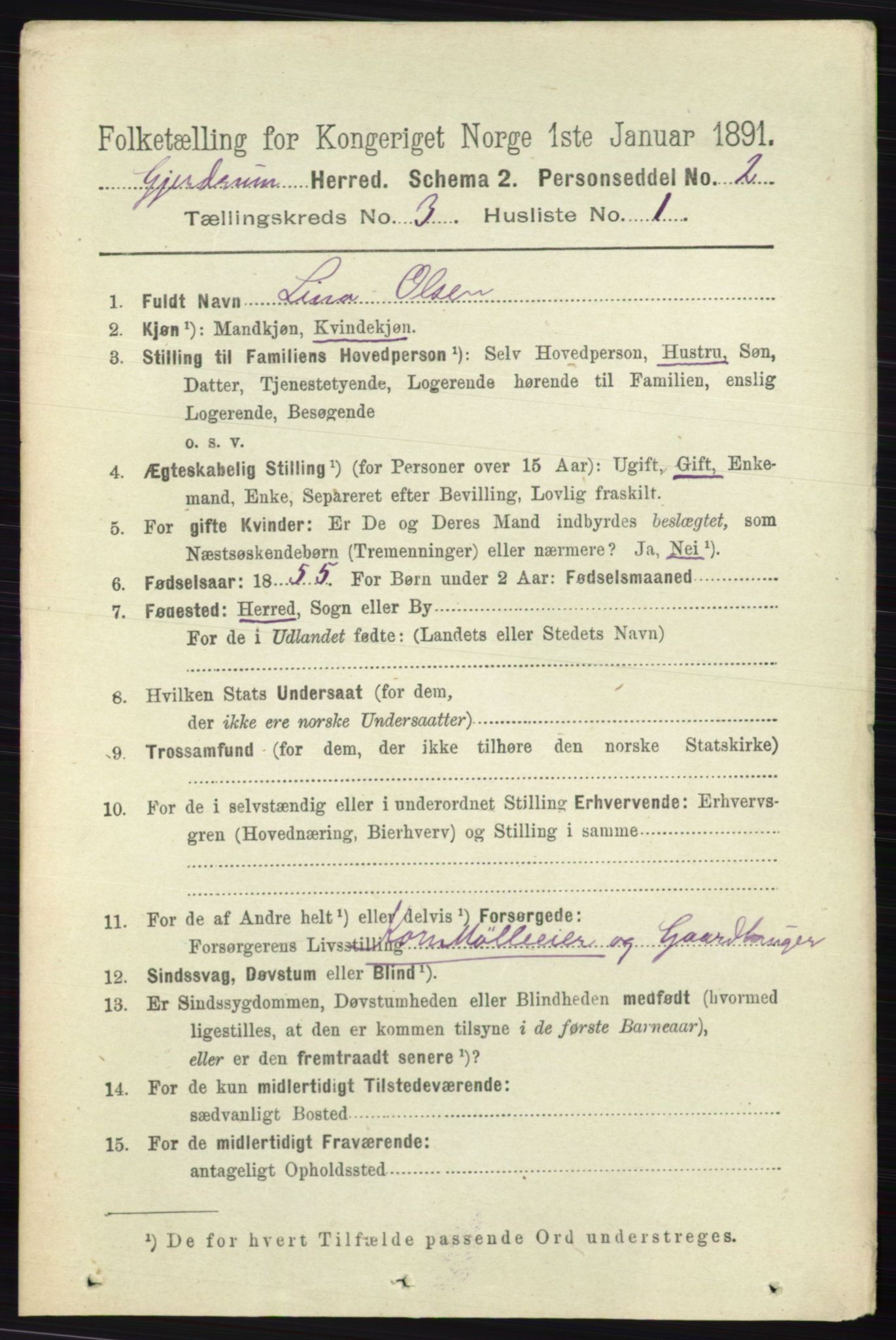 RA, 1891 census for 0234 Gjerdrum, 1891, p. 1253