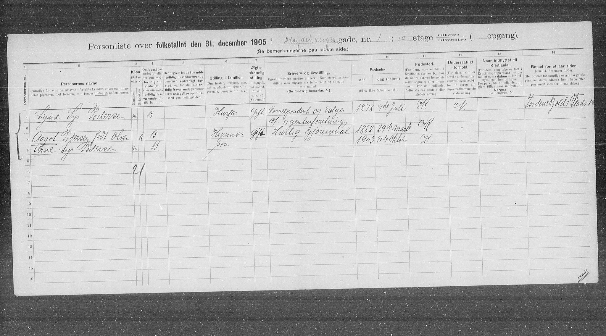 OBA, Municipal Census 1905 for Kristiania, 1905, p. 21963