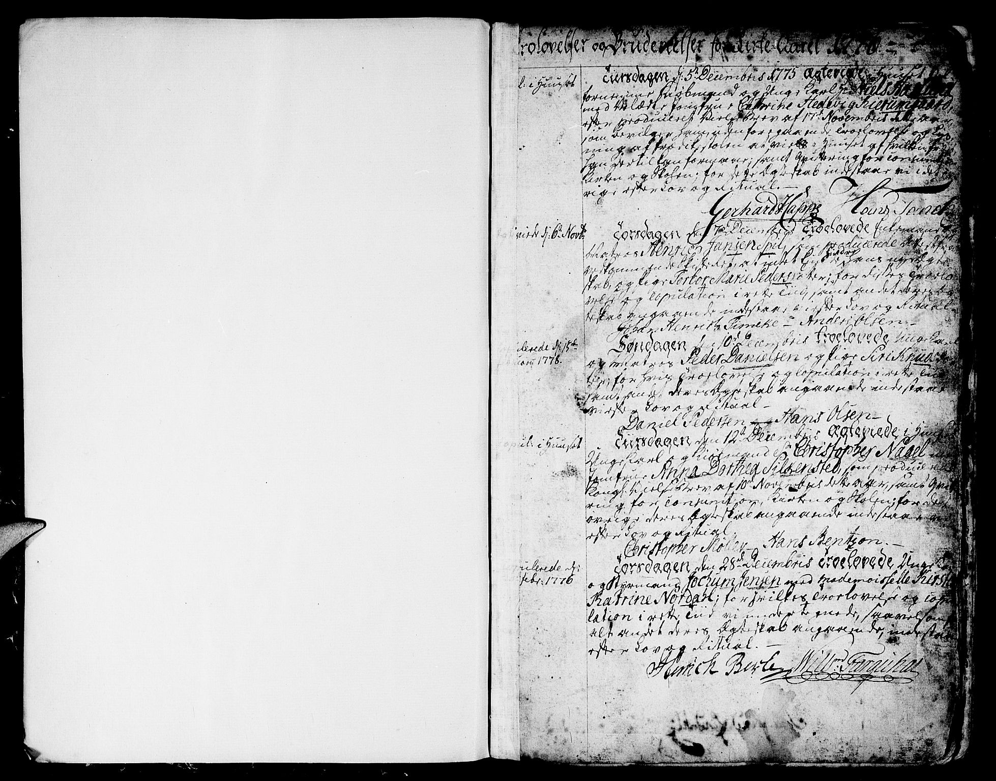 Nykirken Sokneprestembete, SAB/A-77101/H/Haa/L0008: Parish register (official) no. A 8, 1776-1814, p. 1