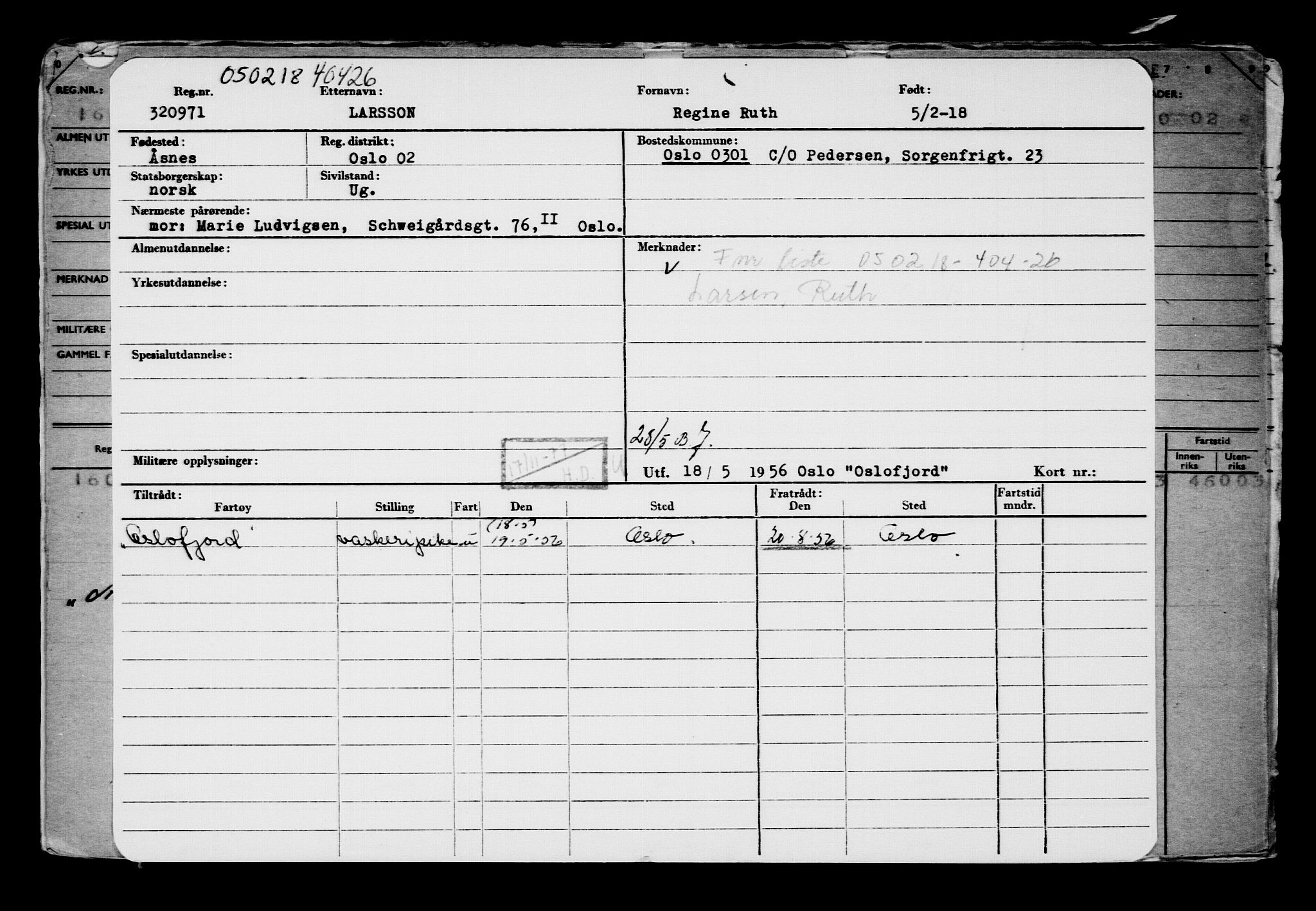 Direktoratet for sjømenn, AV/RA-S-3545/G/Gb/L0155: Hovedkort, 1918, p. 341