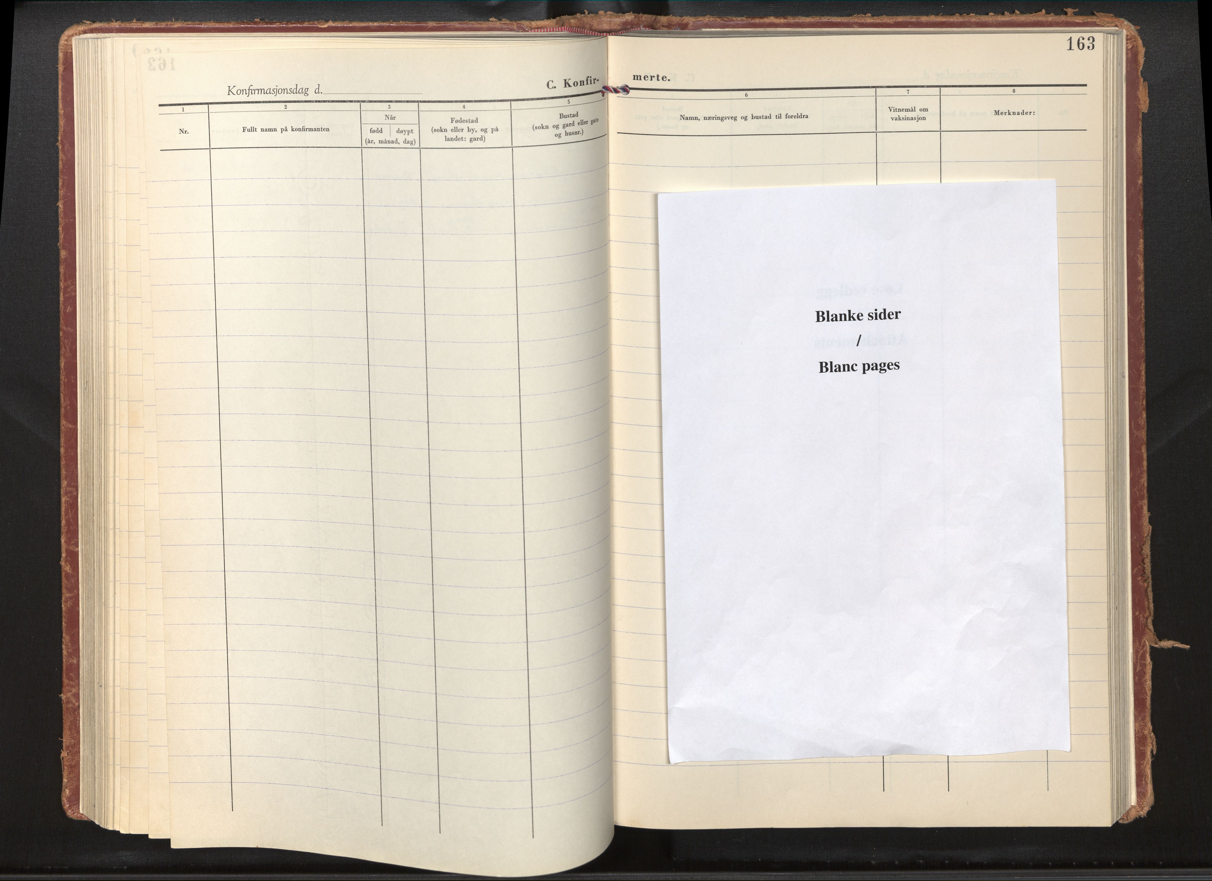 Gloppen sokneprestembete, SAB/A-80101/H/Haa/Haab/L0004: Parish register (official) no. B 4, 1954-1976, p. 162b-163a