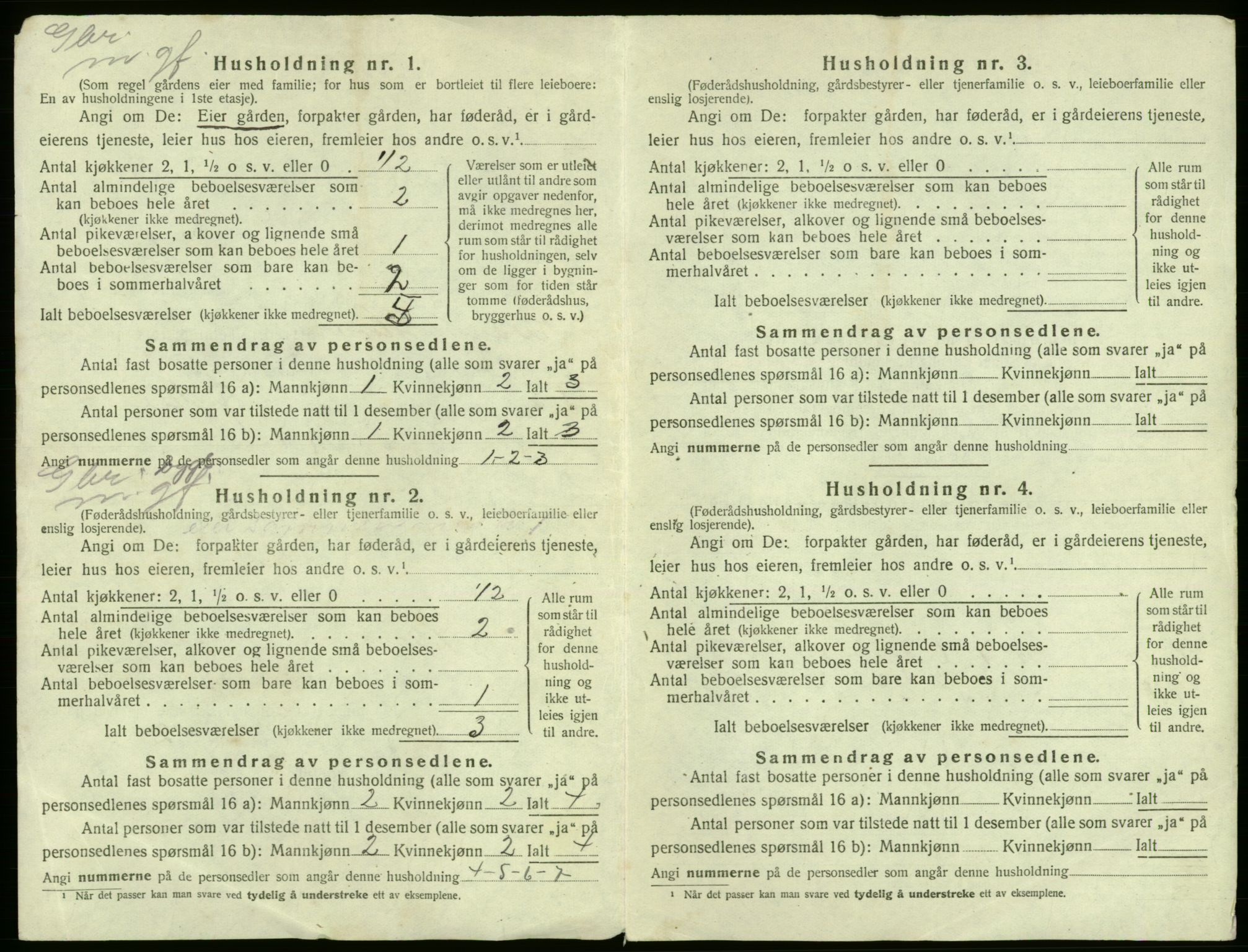 SAB, 1920 census for Kvam, 1920, p. 840