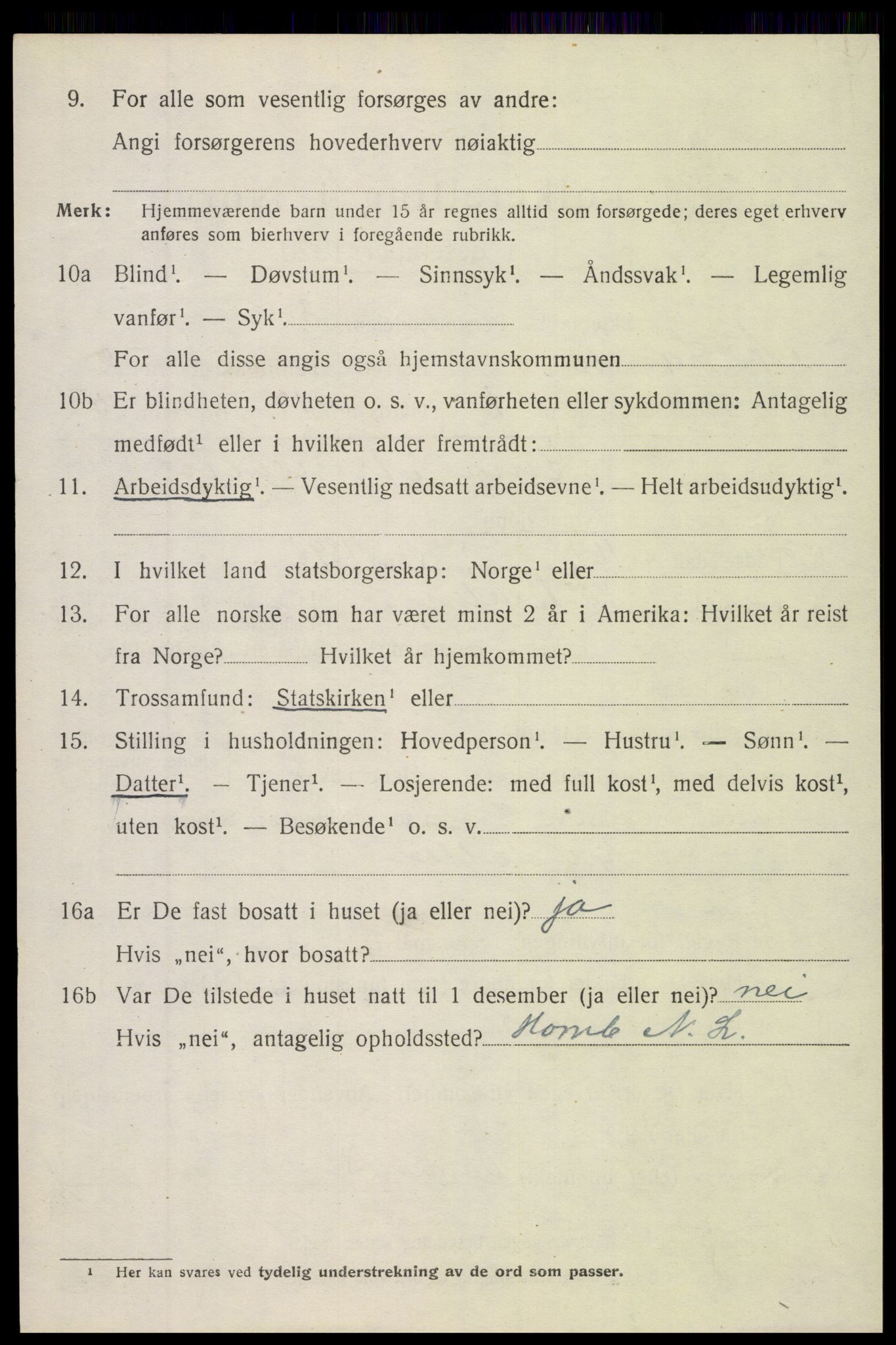 SAH, 1920 census for Nordre Land, 1920, p. 1651