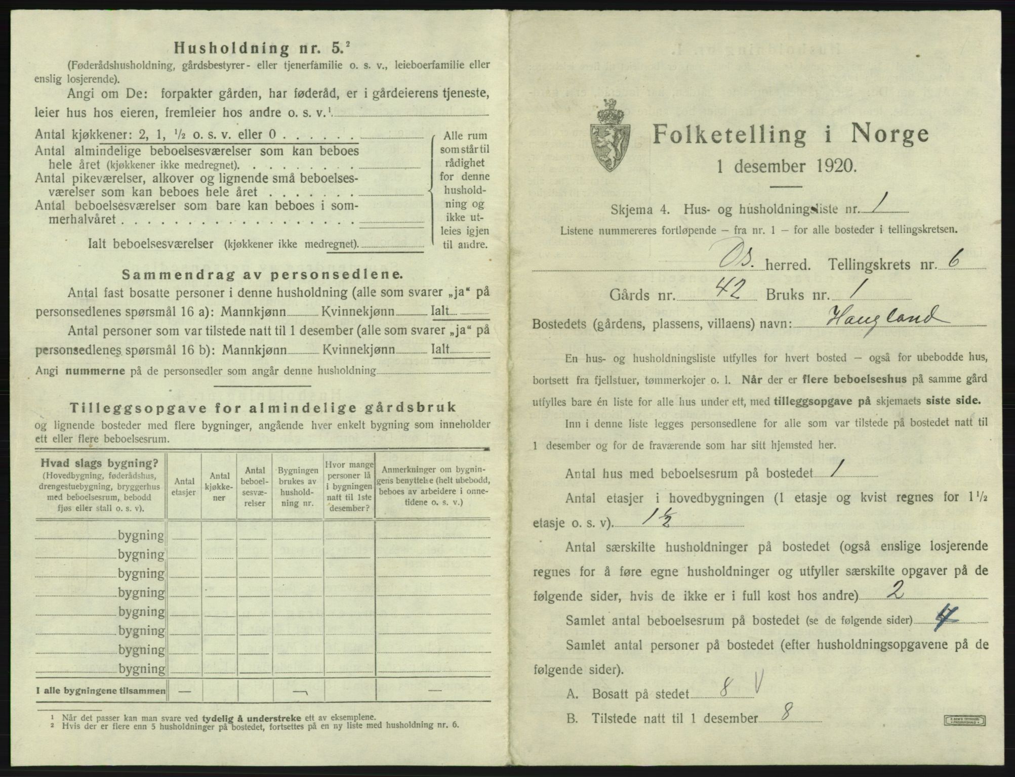 SAB, 1920 census for Os, 1920, p. 561