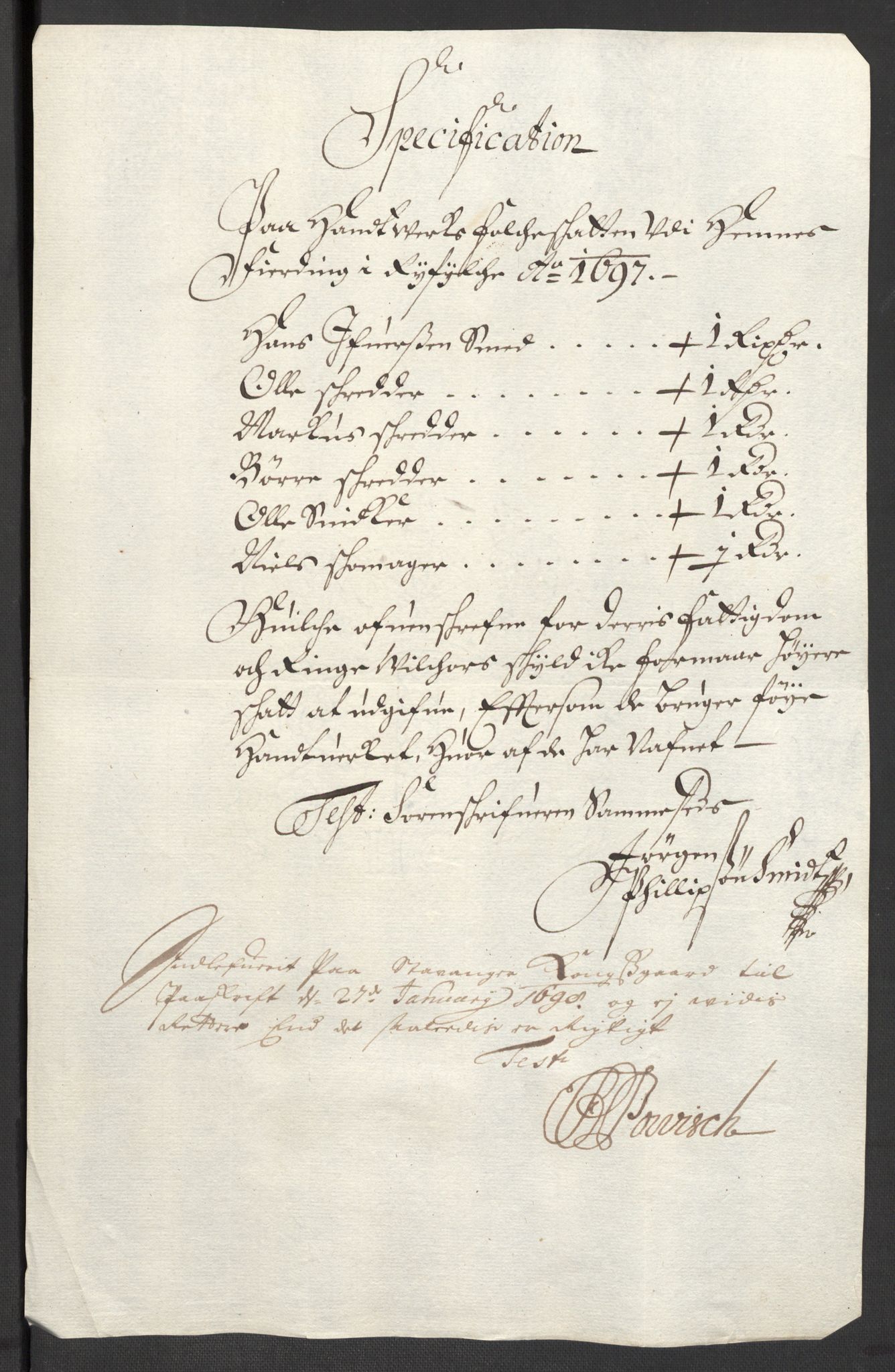 Rentekammeret inntil 1814, Reviderte regnskaper, Fogderegnskap, RA/EA-4092/R47/L2858: Fogderegnskap Ryfylke, 1697-1700, p. 35