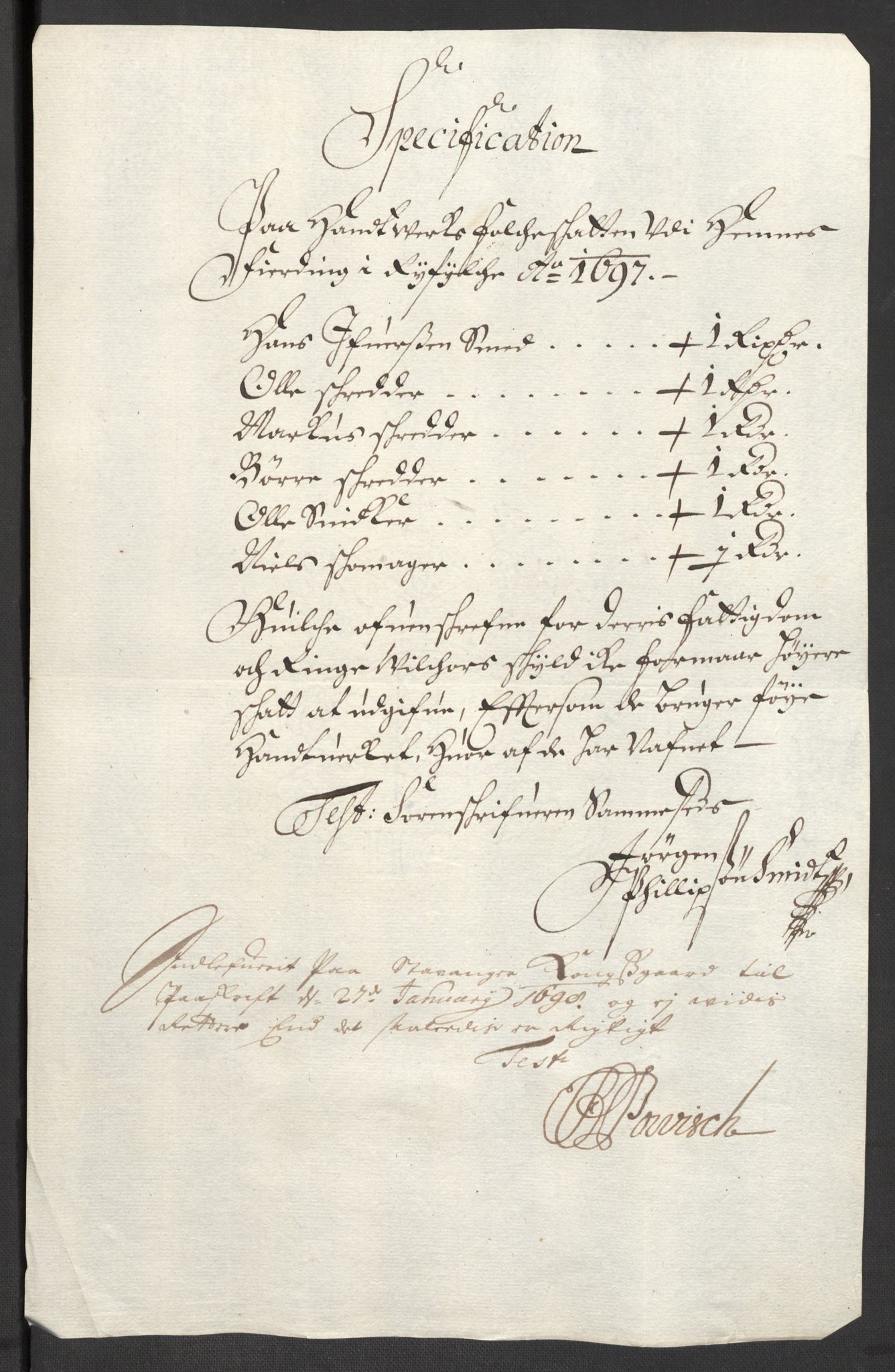 Rentekammeret inntil 1814, Reviderte regnskaper, Fogderegnskap, AV/RA-EA-4092/R47/L2858: Fogderegnskap Ryfylke, 1697-1700, p. 35
