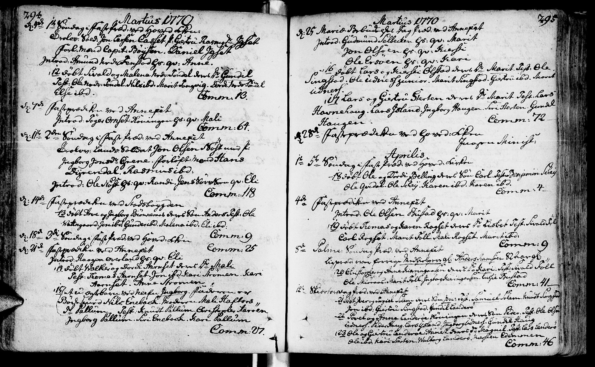 Ministerialprotokoller, klokkerbøker og fødselsregistre - Sør-Trøndelag, SAT/A-1456/646/L0605: Parish register (official) no. 646A03, 1751-1790, p. 294-295